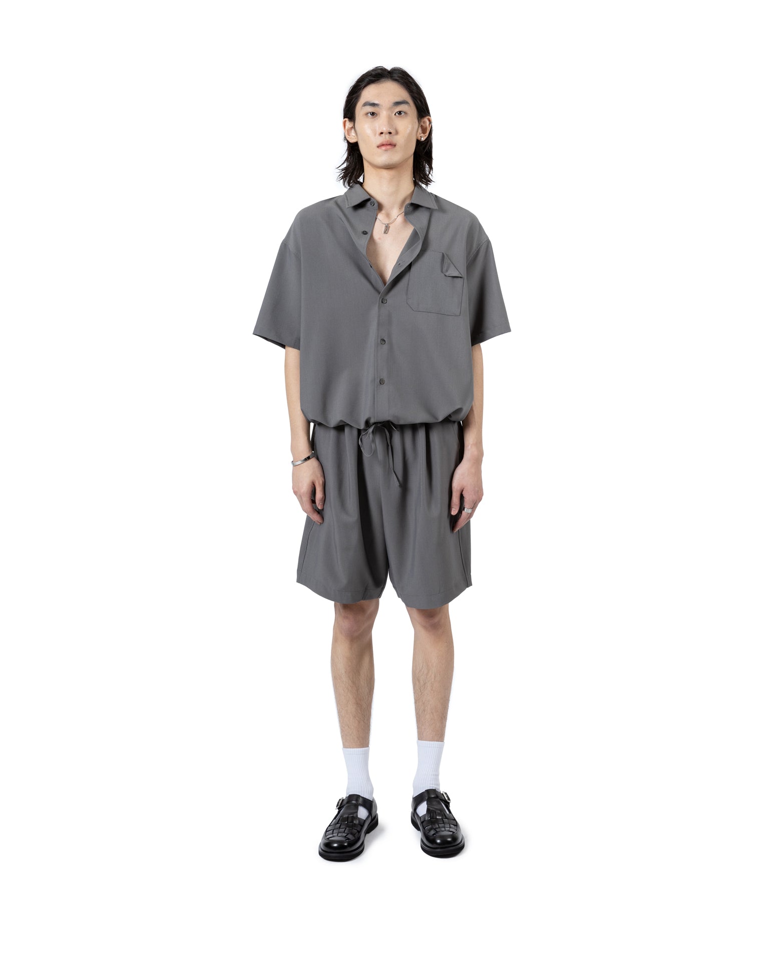 Short Sleeve Shirt with Elastic Shorts Set