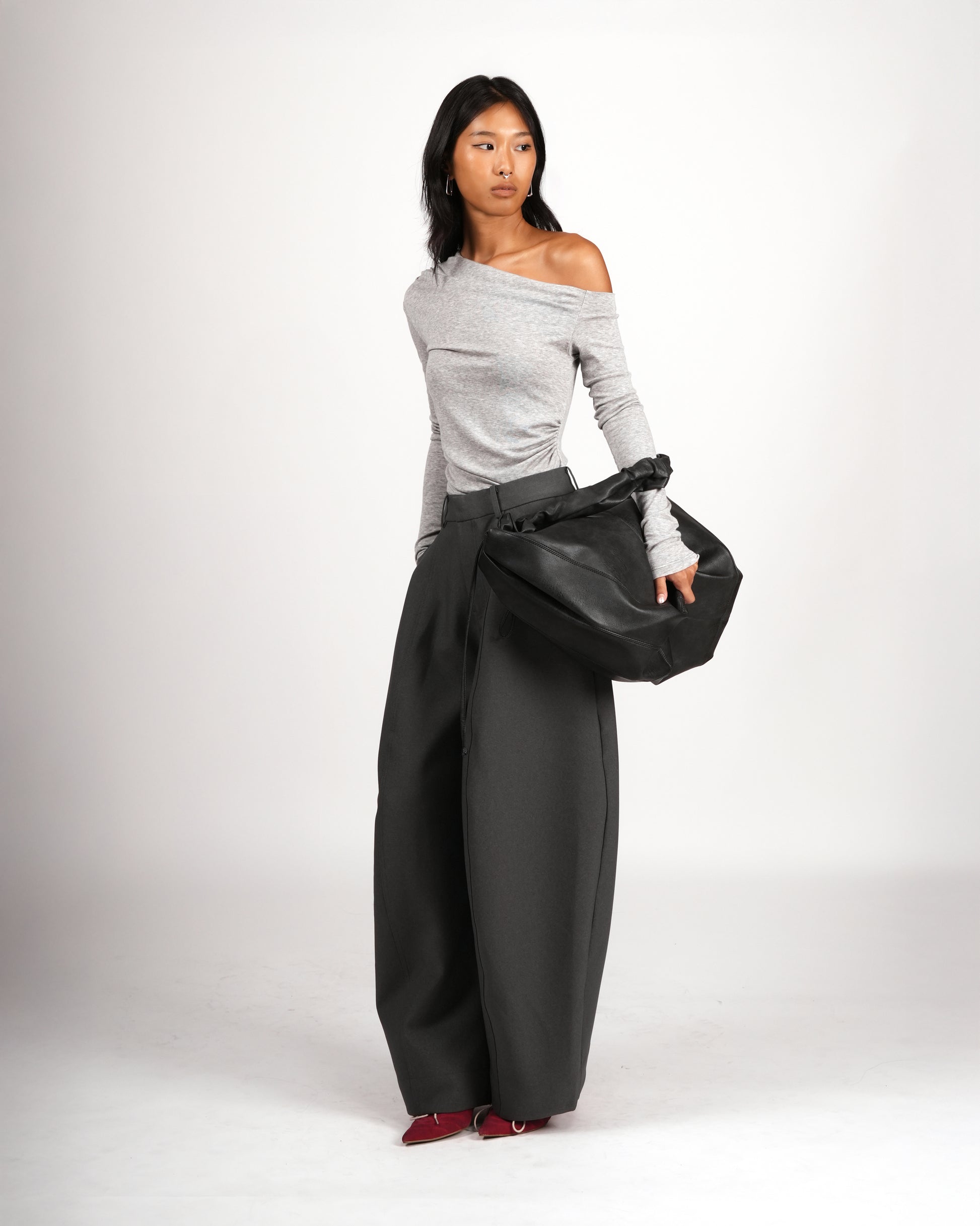 Box Pleat Wide Leg Pants