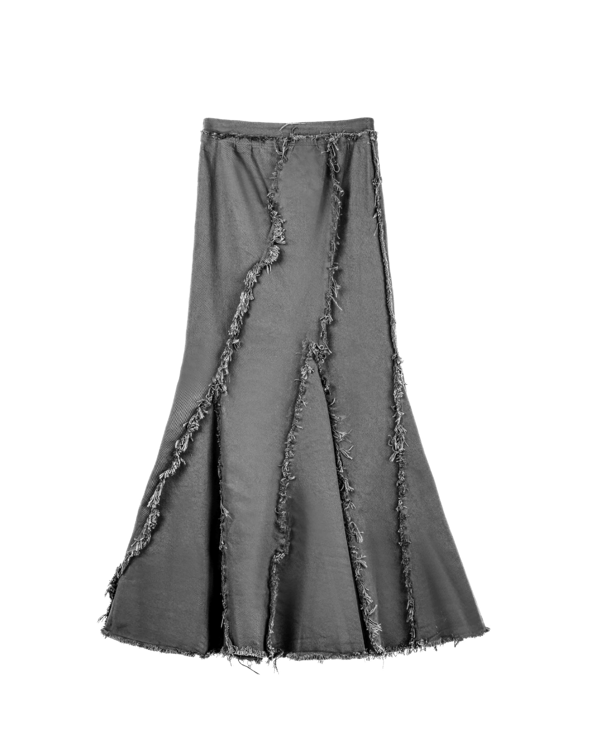 Asymmetrical Frayed Skirt
