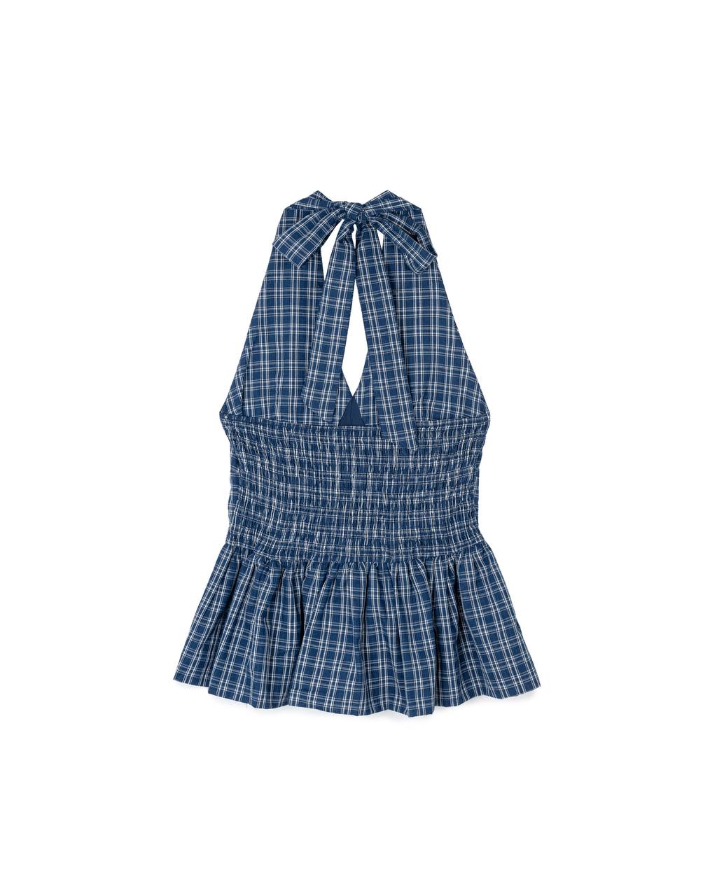 Gingham Tie Peplum Top