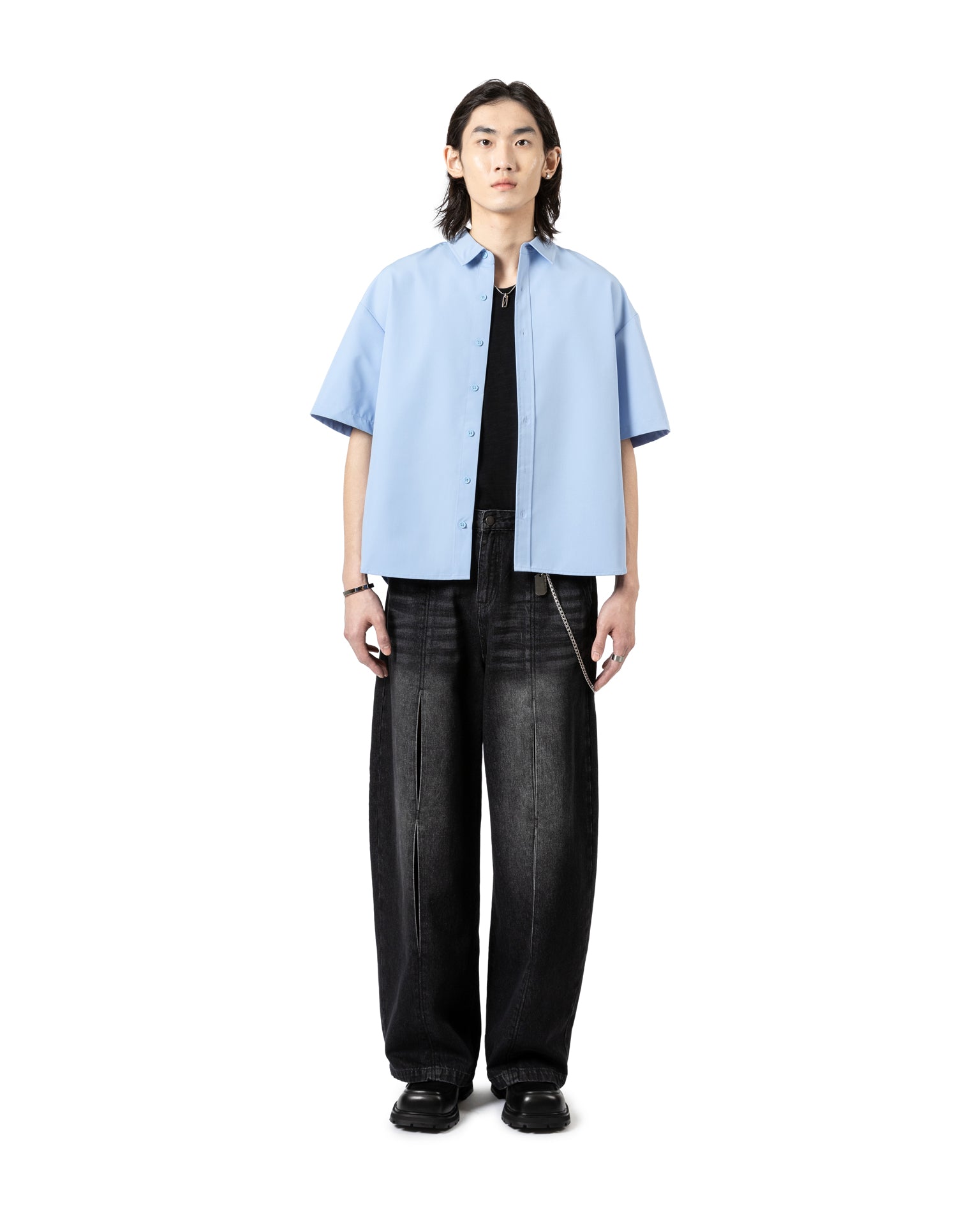 Solid Color Short Sleeve Shirt