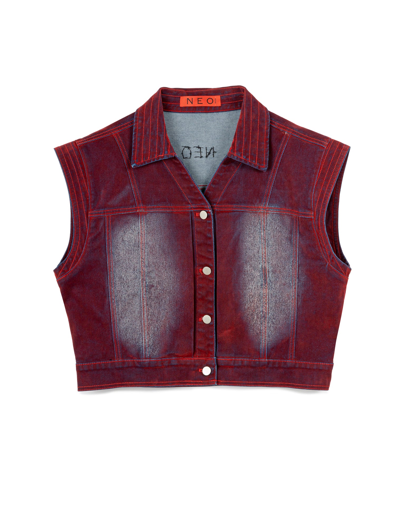 N E O CH.2 Faded Wrinkle Sleeveless Outerwear