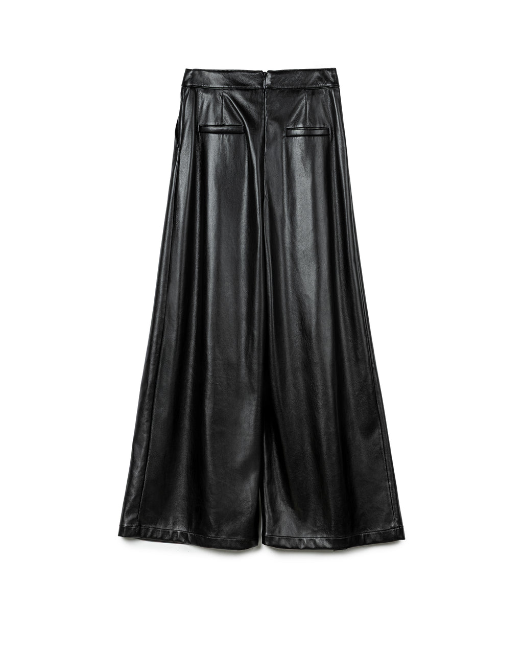 Elegant Leather Wide-Leg Pants