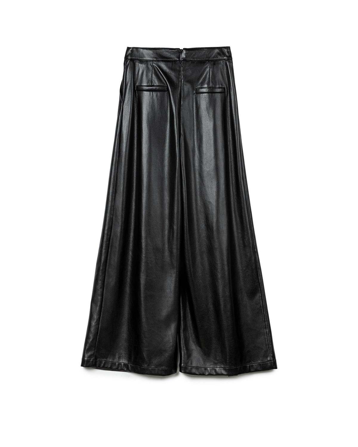 Elegant Leather Wide-Leg Pants