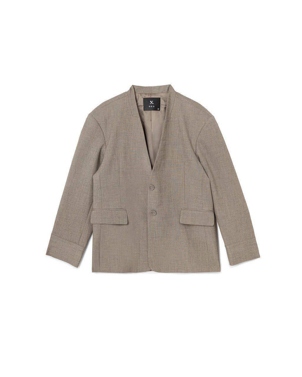 Clean Cut Collarless Blazer