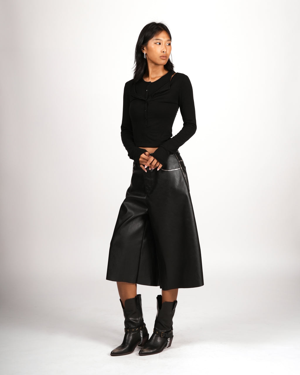 Faux Leather A-Line Pants