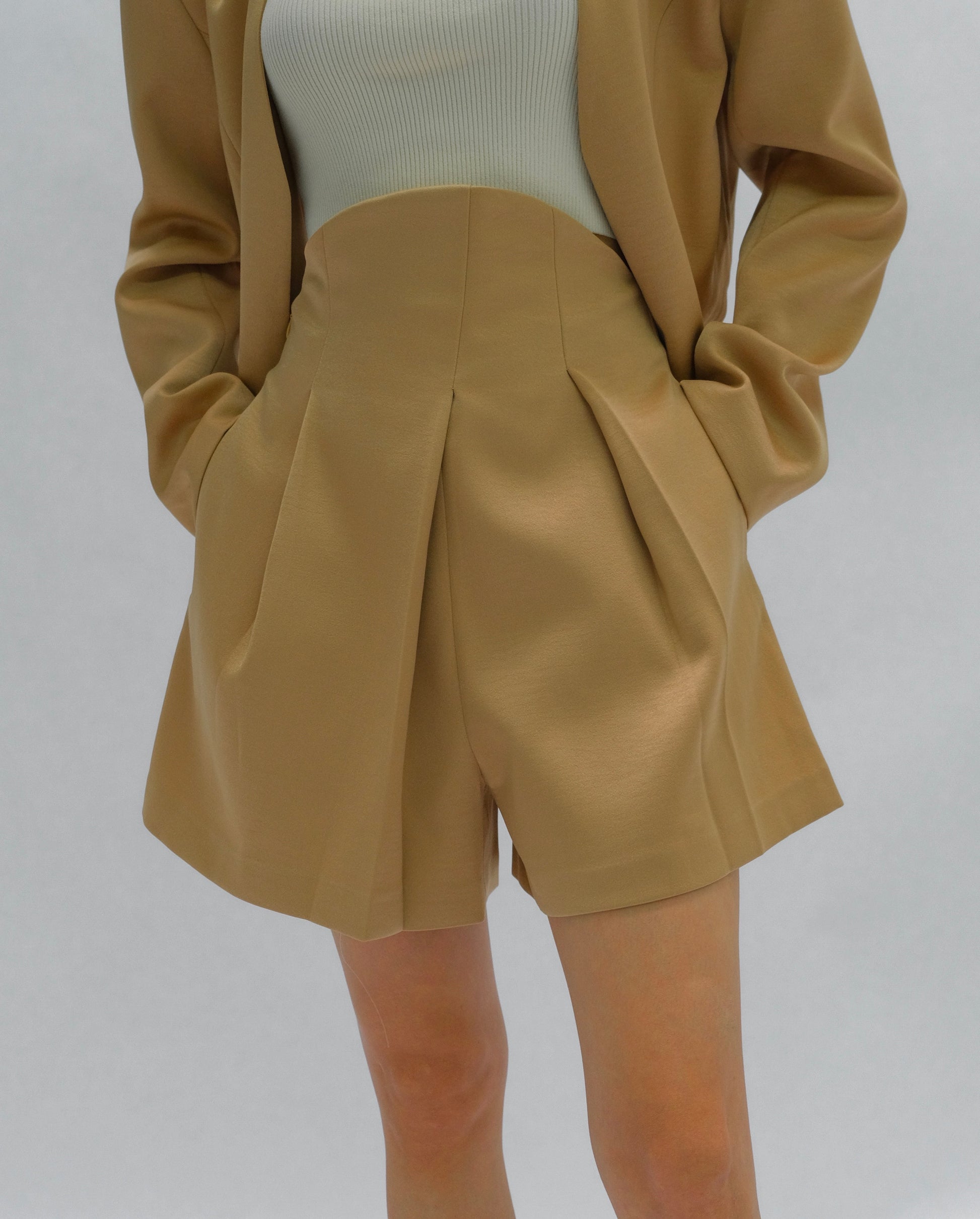 Pleated Curve Shorts