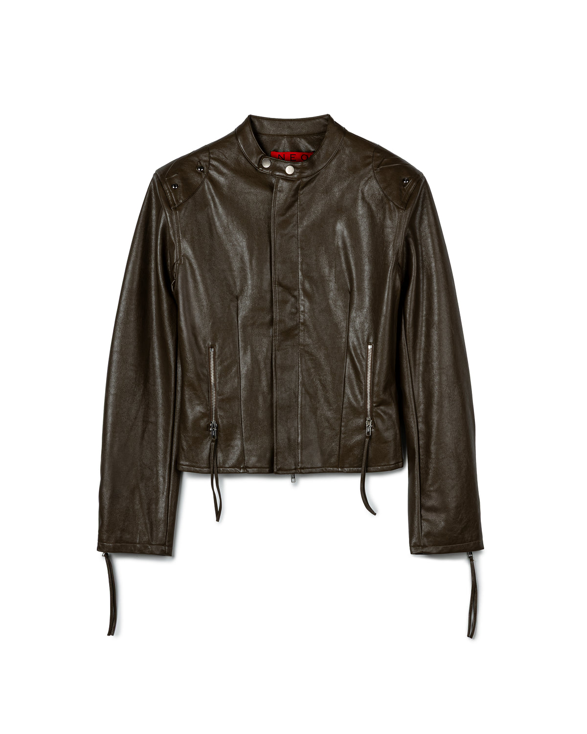 N E O Tailored zip-accented leather jacket