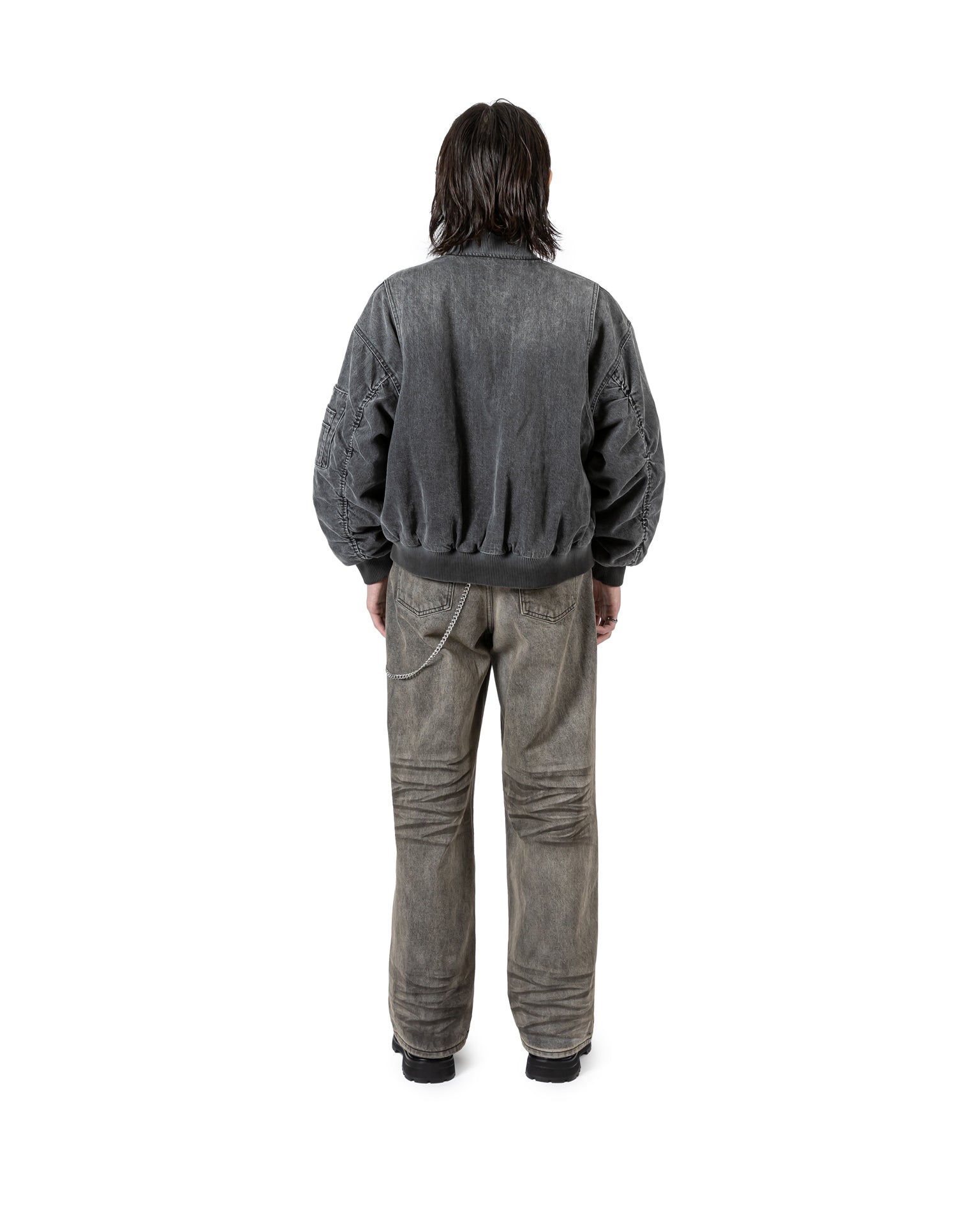Whiskered Gradient Denim Pants