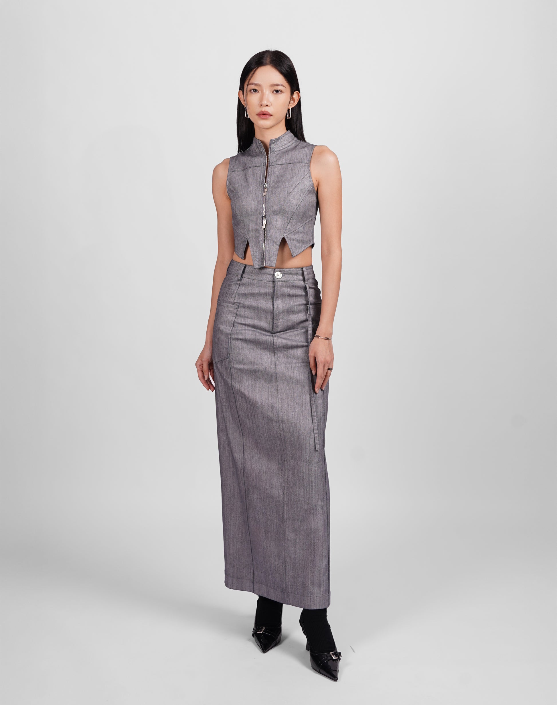 Pocket Straight Skirt