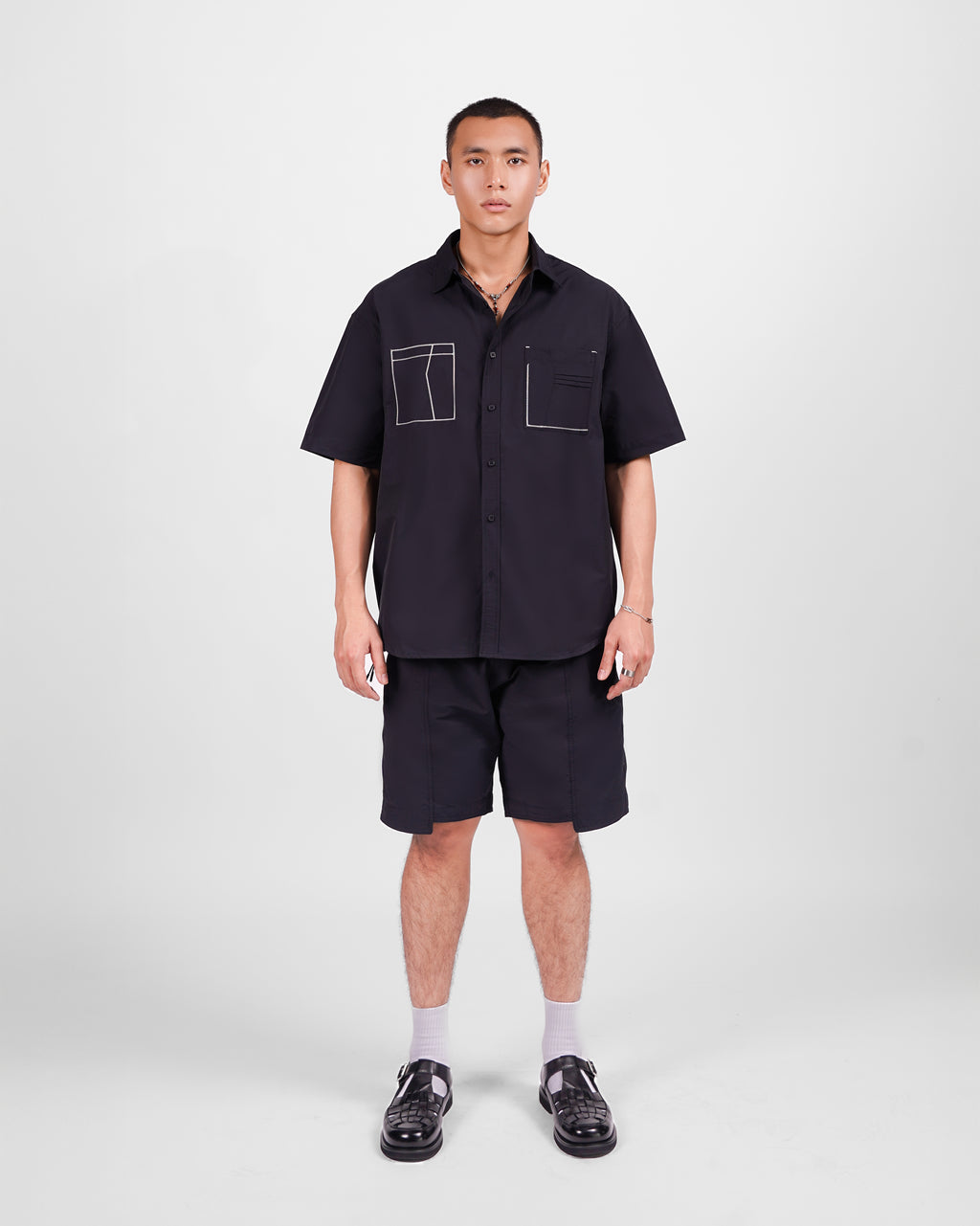 Contrast Stitch Casual Set