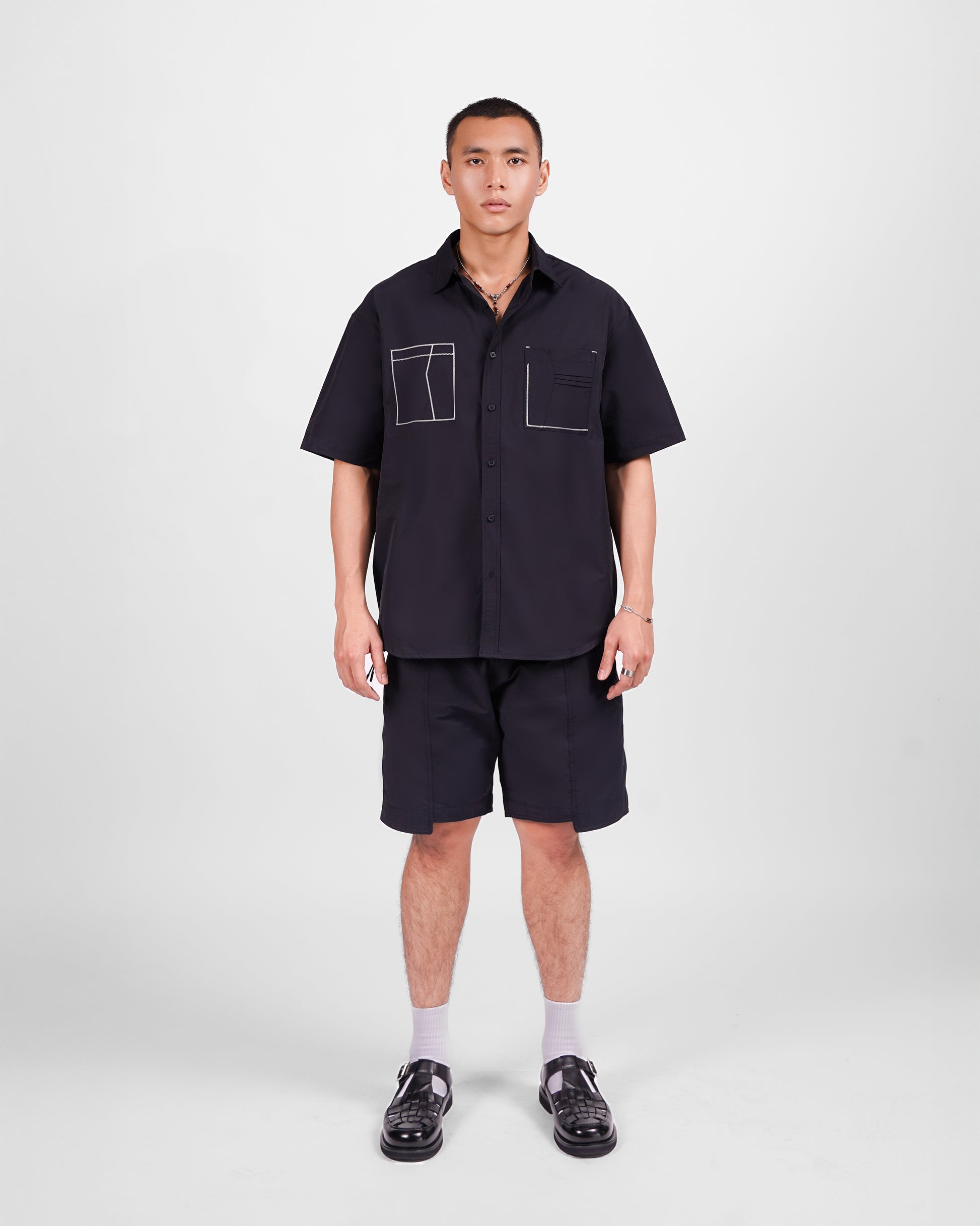 Contrast Stitch Casual Set