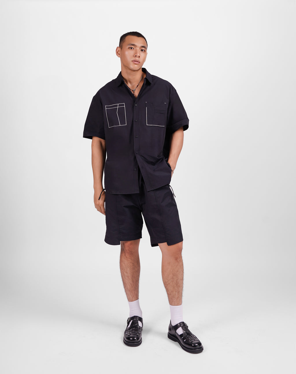 Contrast Stitch Casual Set