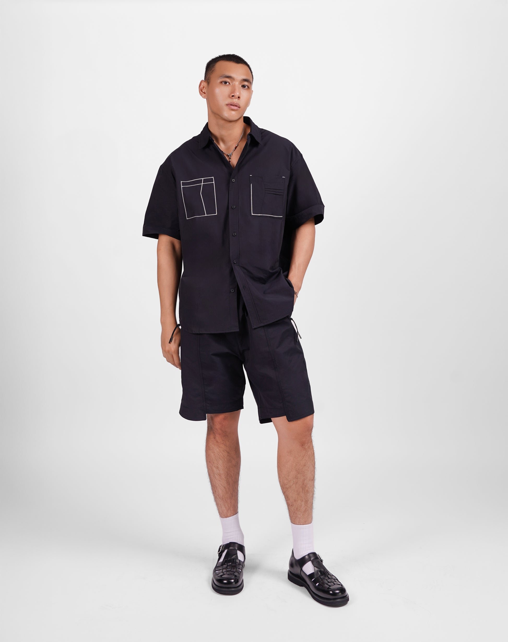 Contrast Stitch Casual Set