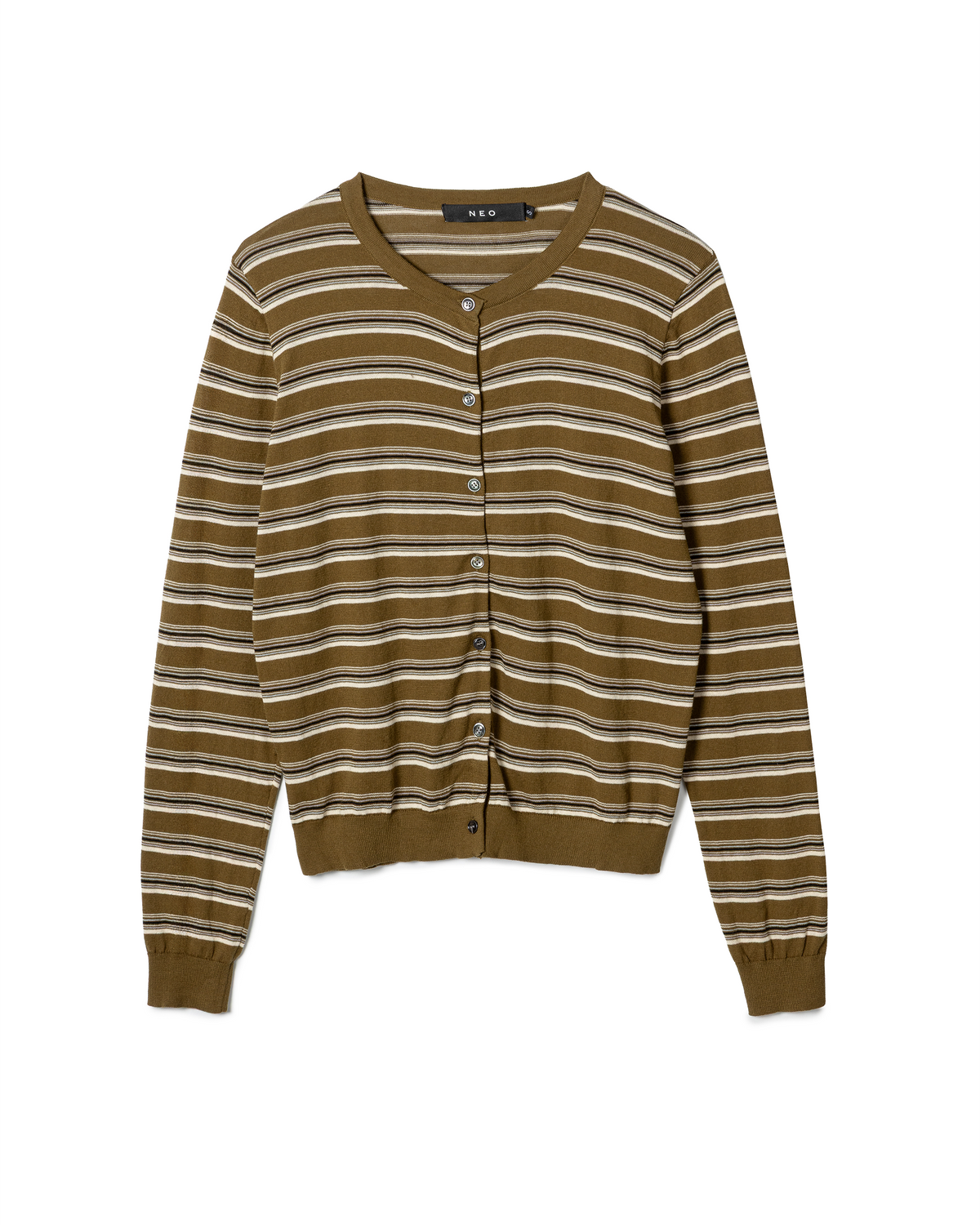 Fitted Striped Knit Cardigan