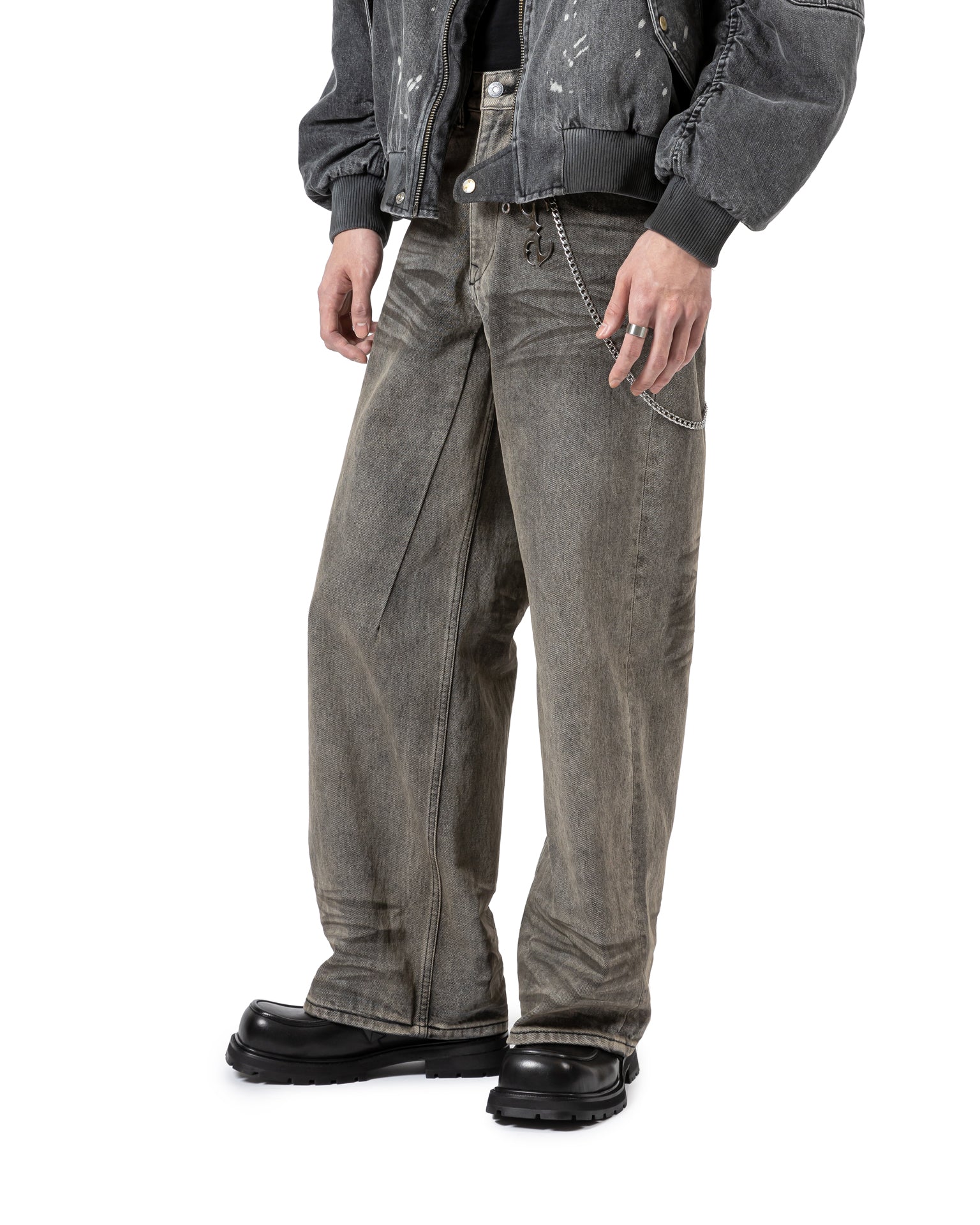 Whiskered Gradient Denim Pants