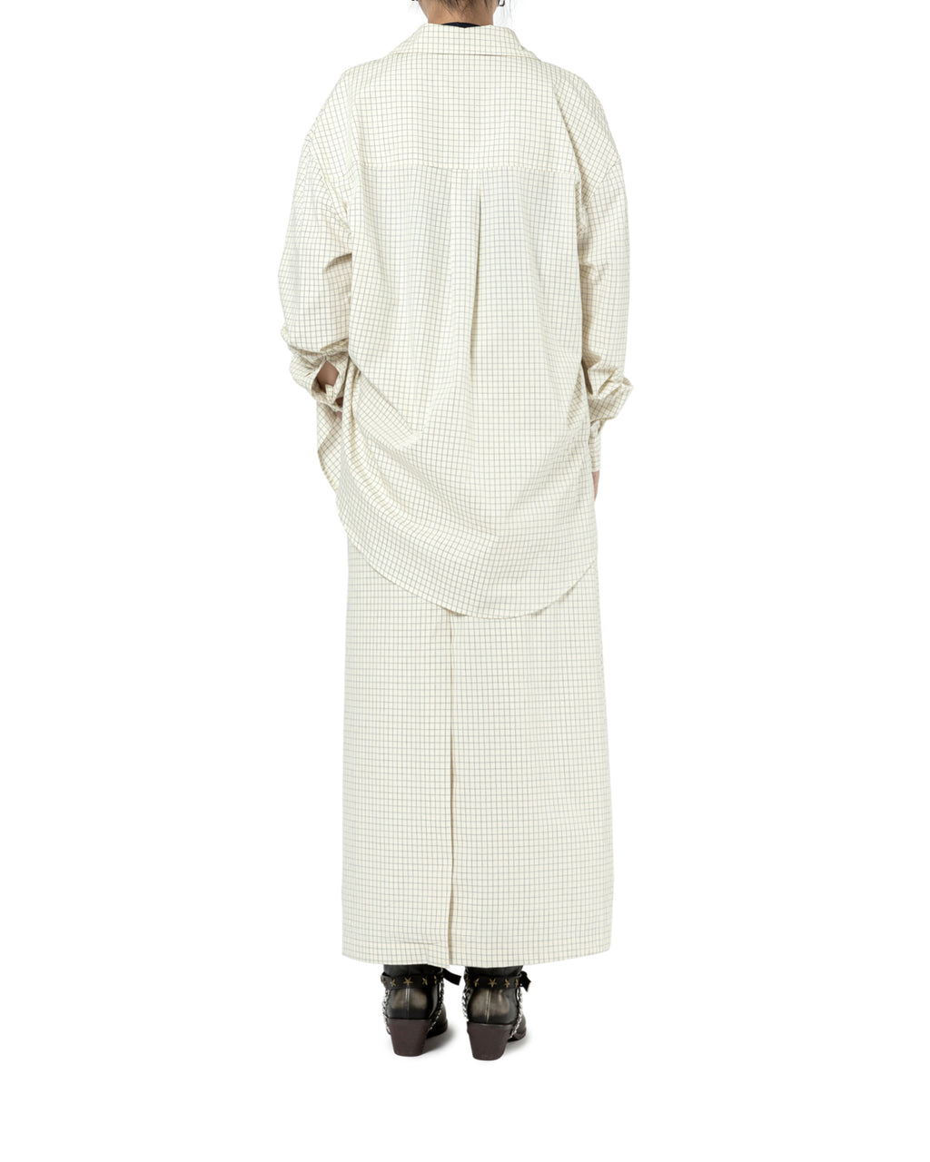 Grid Pattern Oversized Shirt