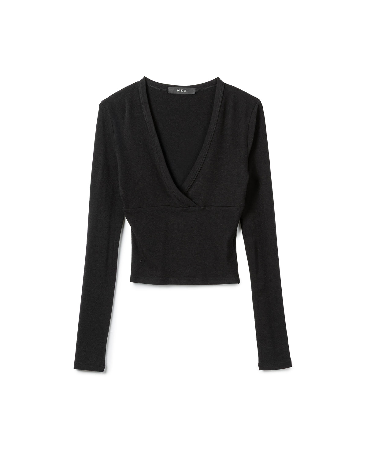 Fitted V-neck Ribbed Top