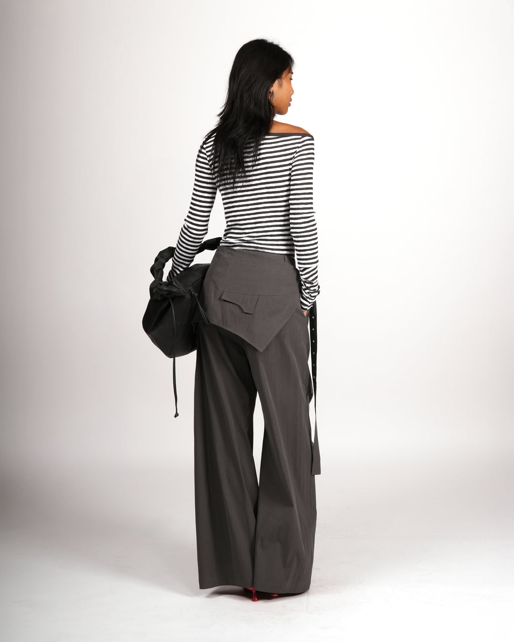 Belted Cargo Wide-Leg Pants