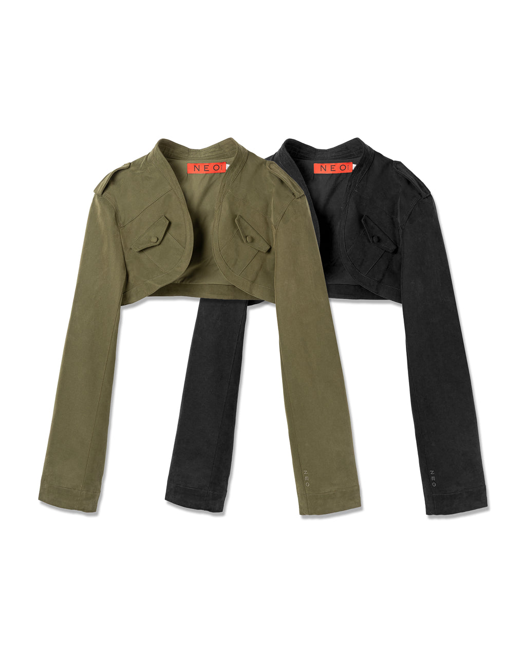 N E O Utilitarian flap-pocket cropped jacket