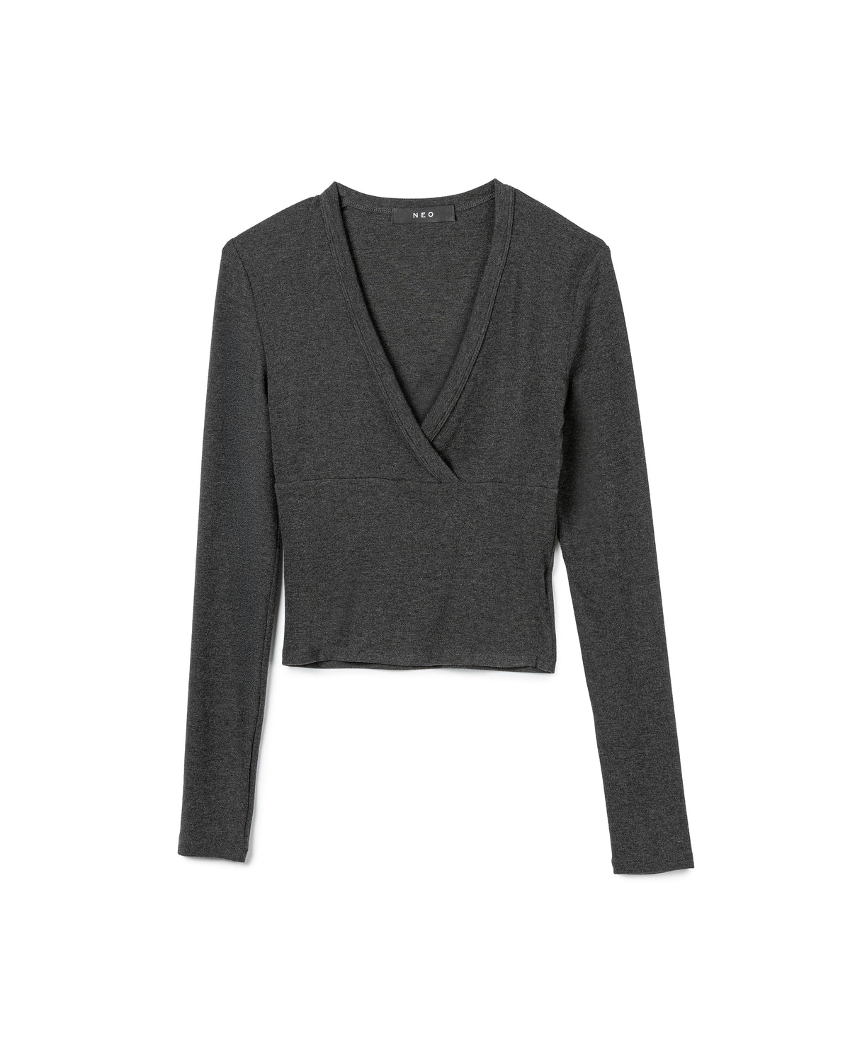 Fitted V-neck Ribbed Top