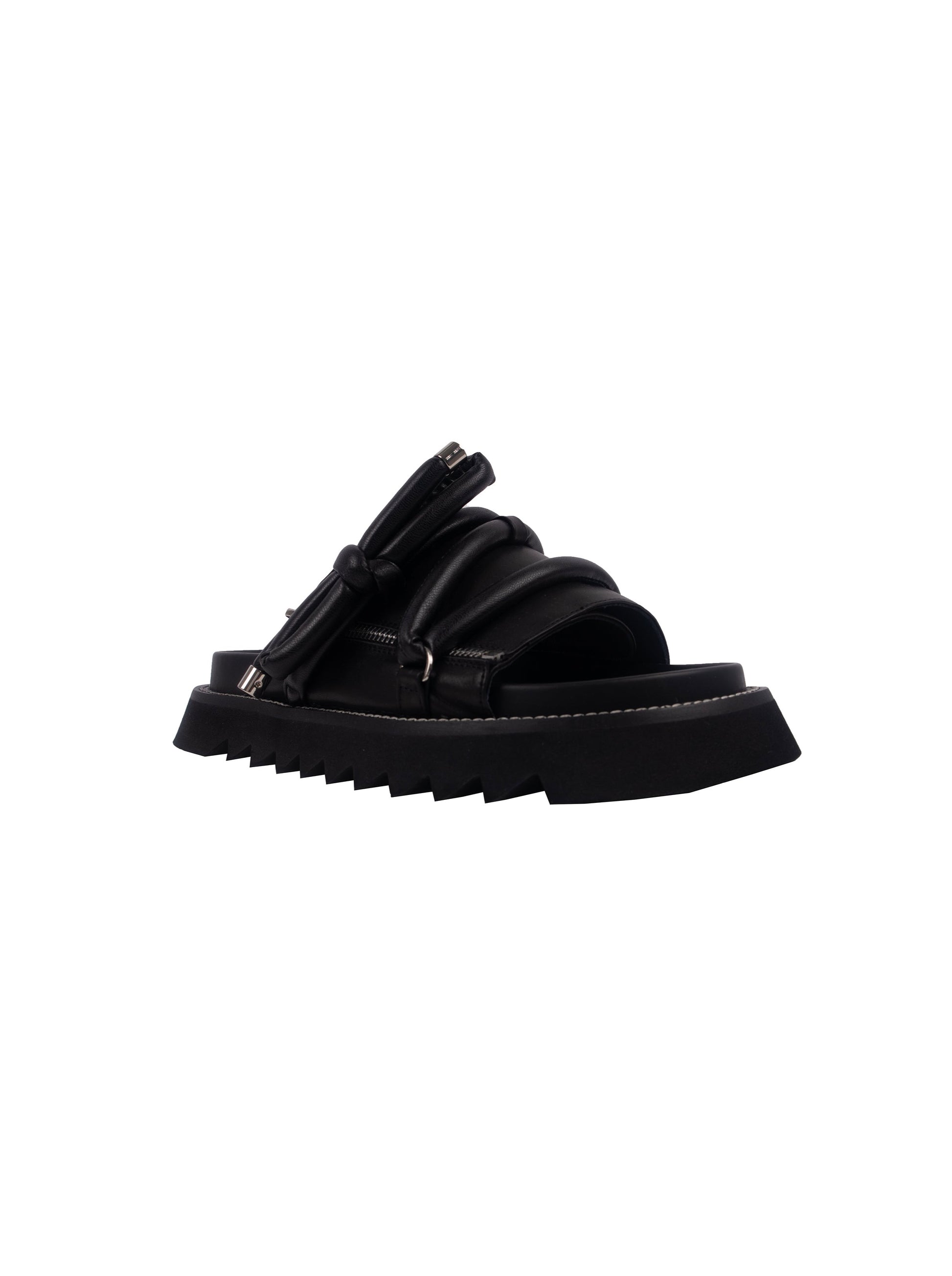 Leather Slides With Bow