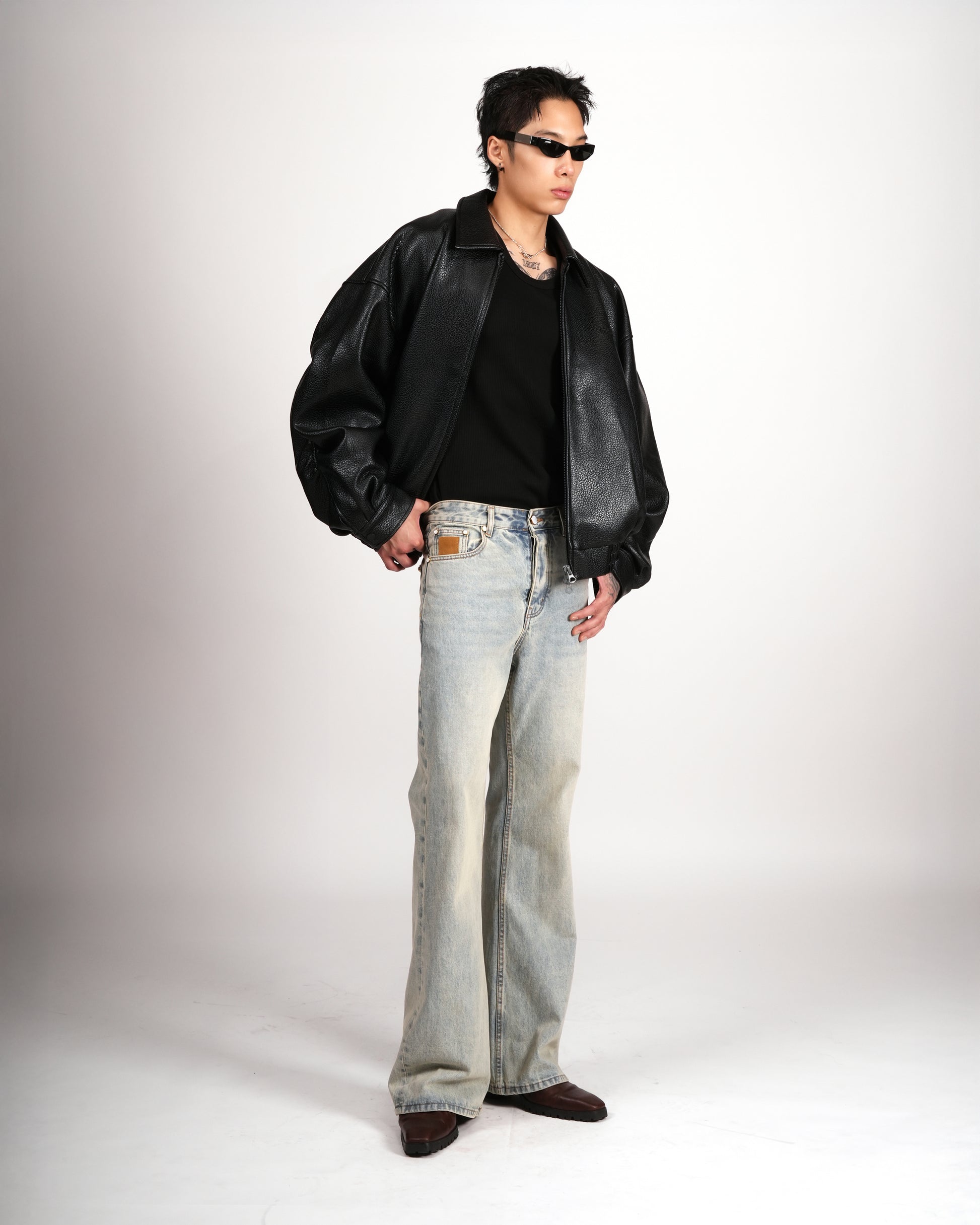 Leather Bomber Jacket