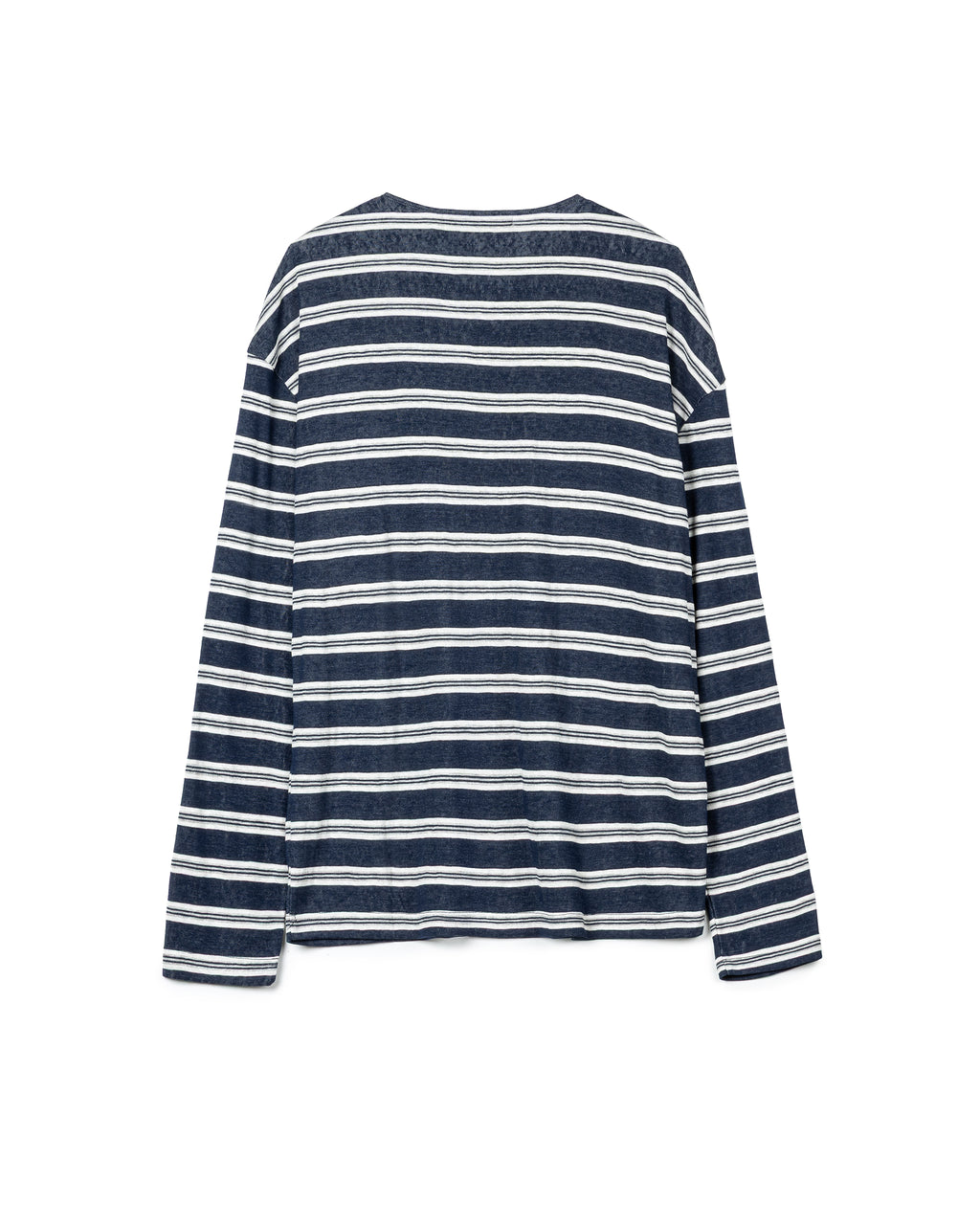 Casual striped-cotton Henley top