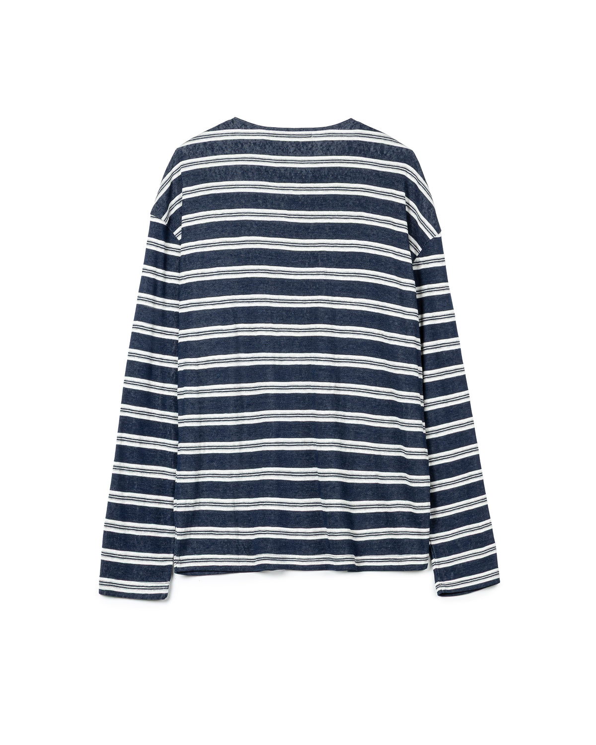 Casual striped-cotton Henley top