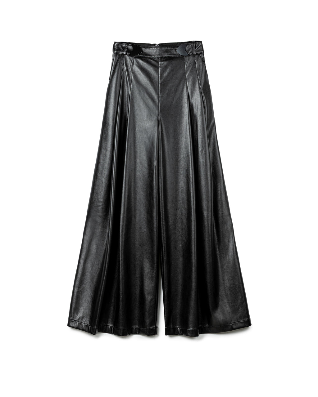 Elegant Leather Wide-Leg Pants