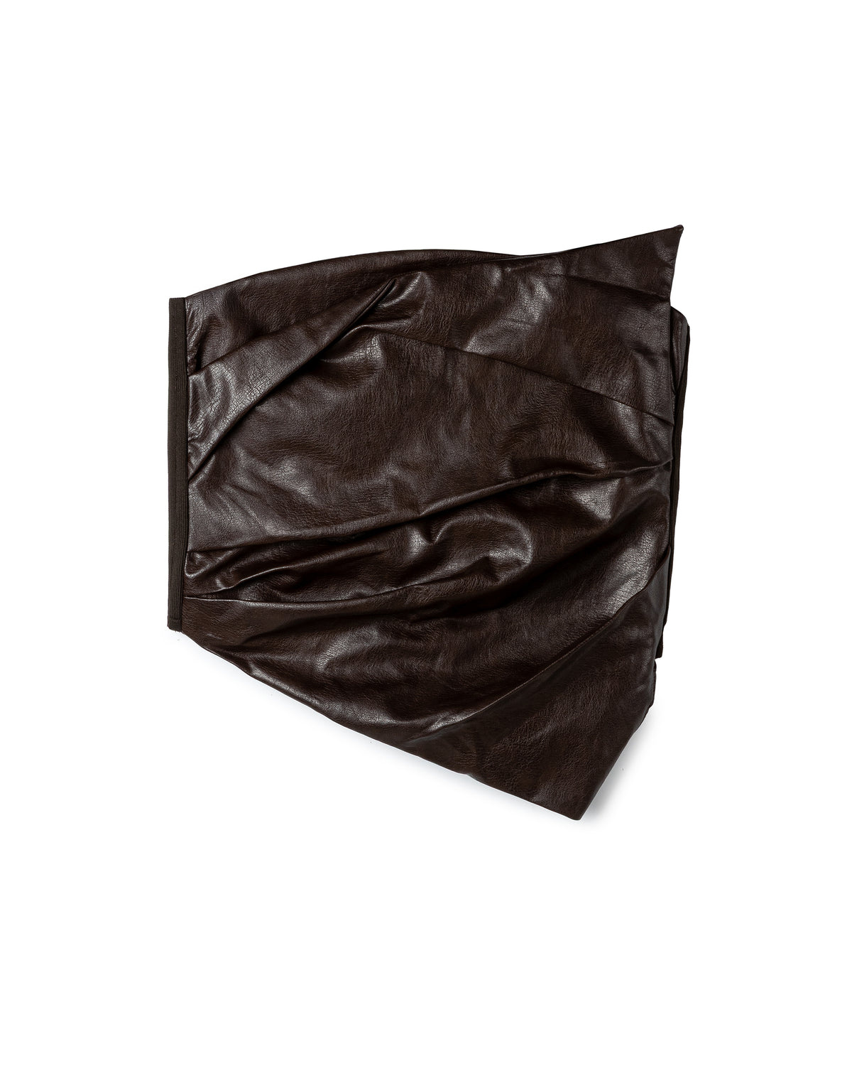 Sculptural Gathered Leather Tube Top