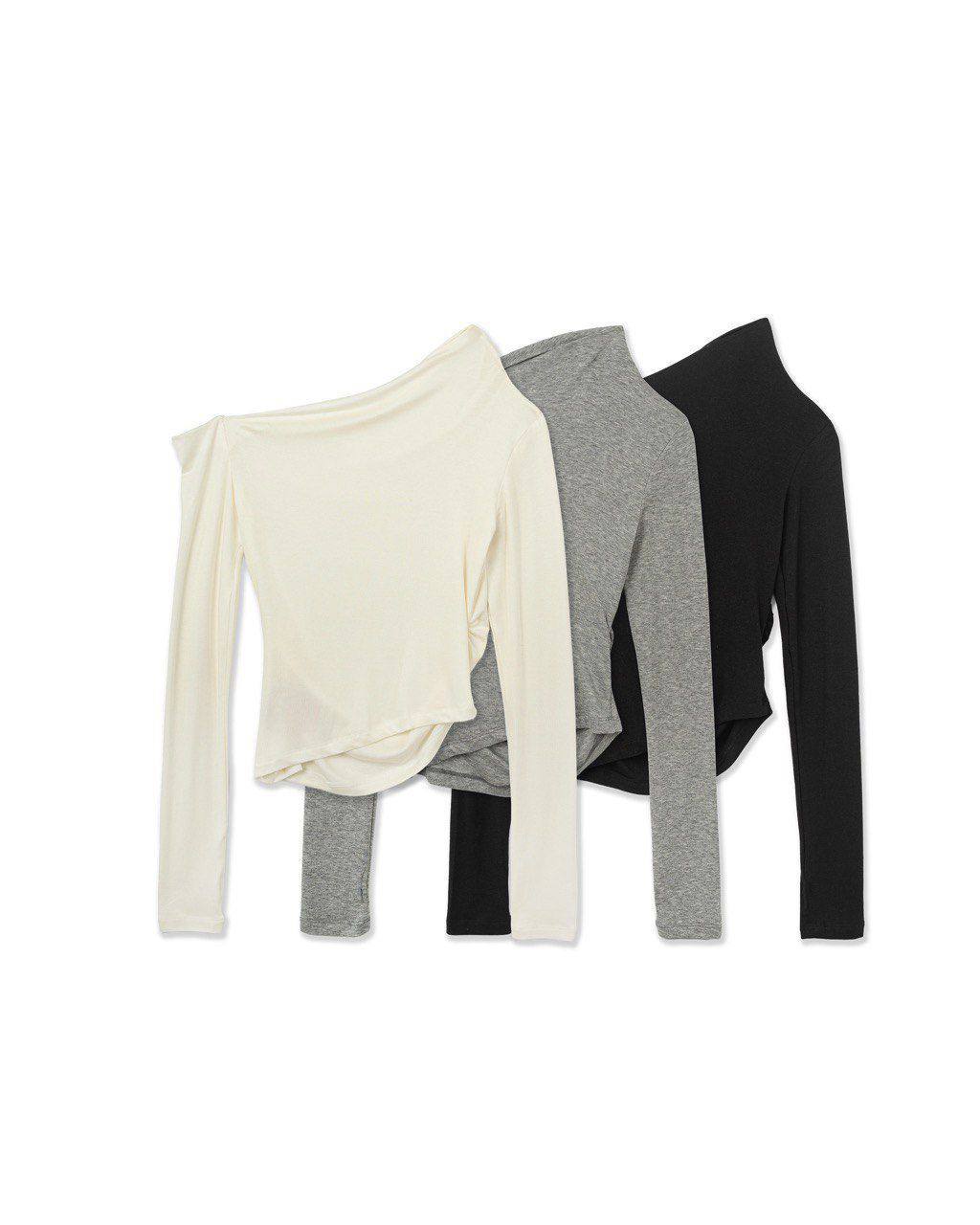 Asymmetric Off-Shoulder Stretch Top