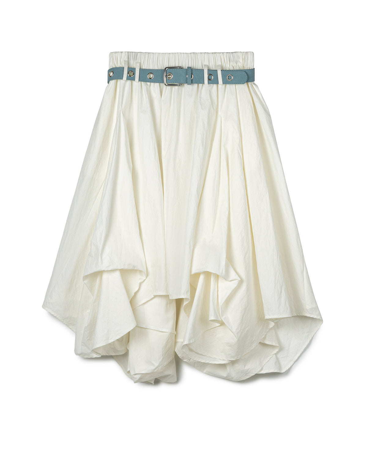 Asymmetric Belted Volume Skirt