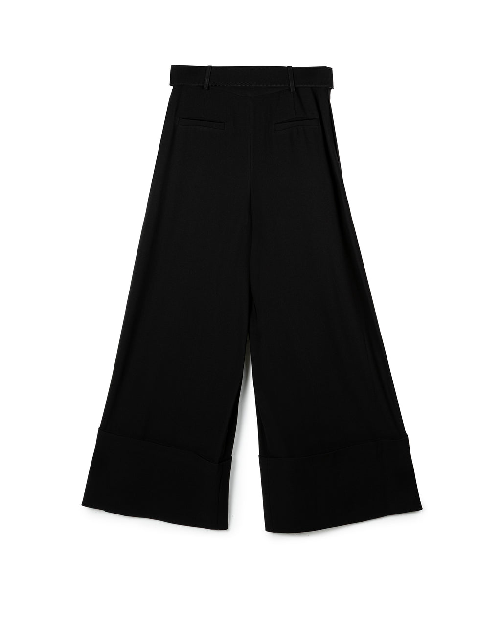 Structured Belted Turn-Up Trousers