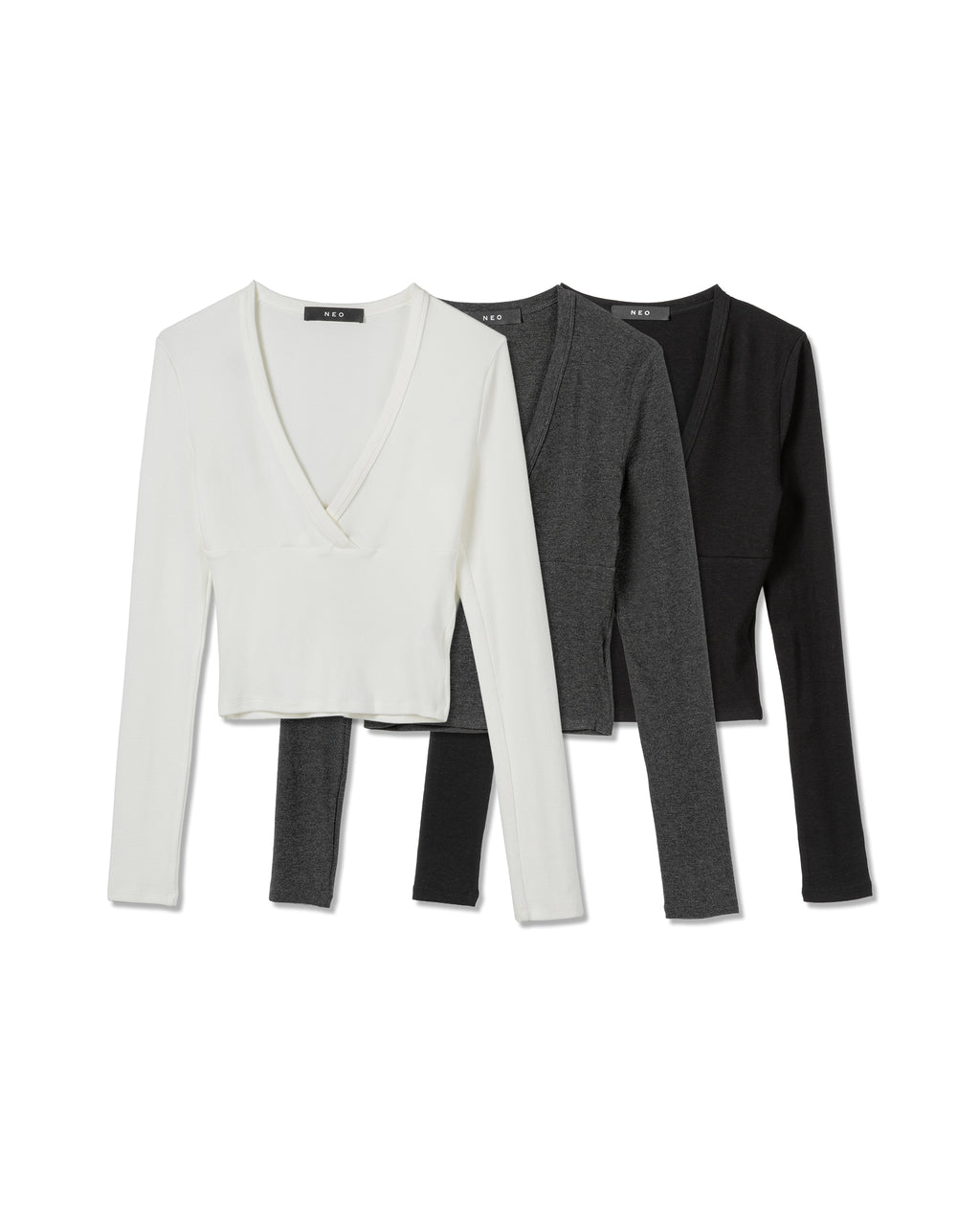 Fitted V-neck Ribbed Top