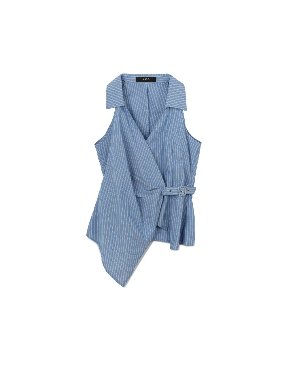 Striped Draped Wrap Top