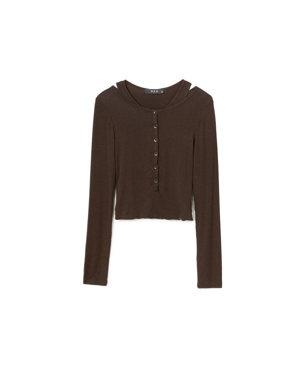 Dual Neckline Buttoned Top