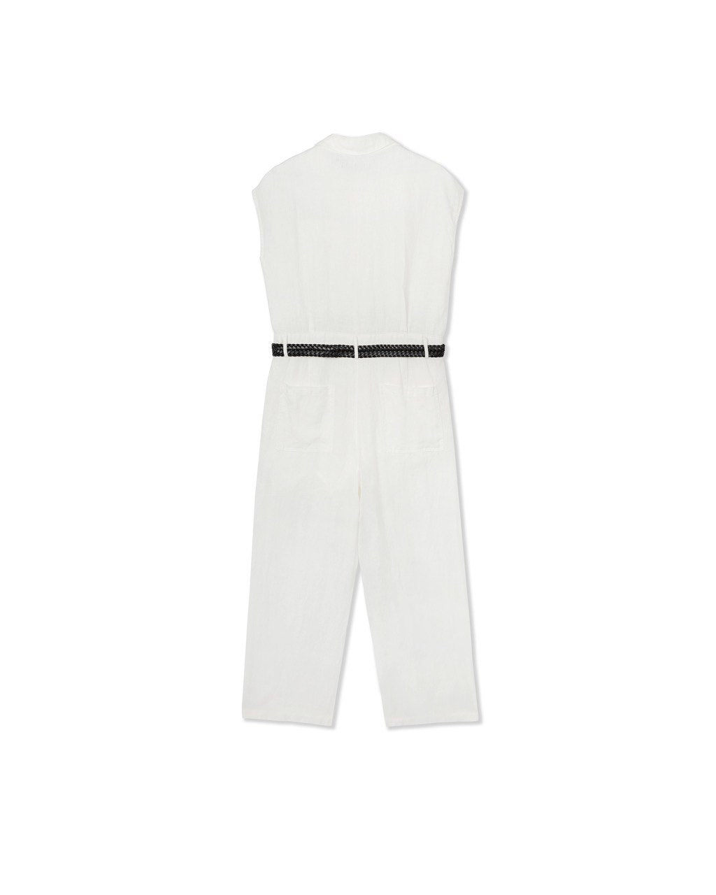 Belted Collar Jumpsuit