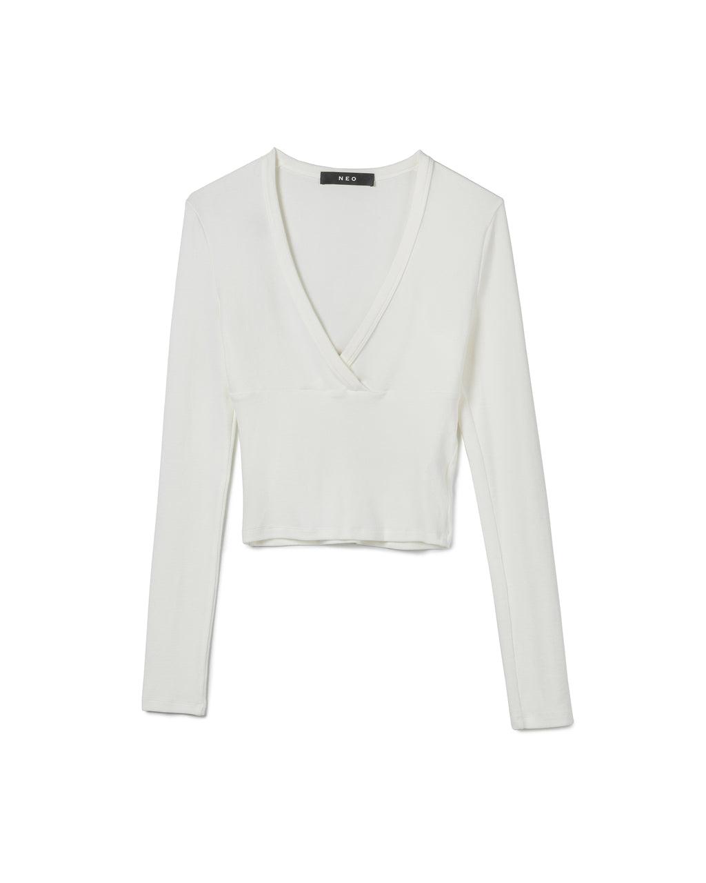 Fitted V-neck Ribbed Top
