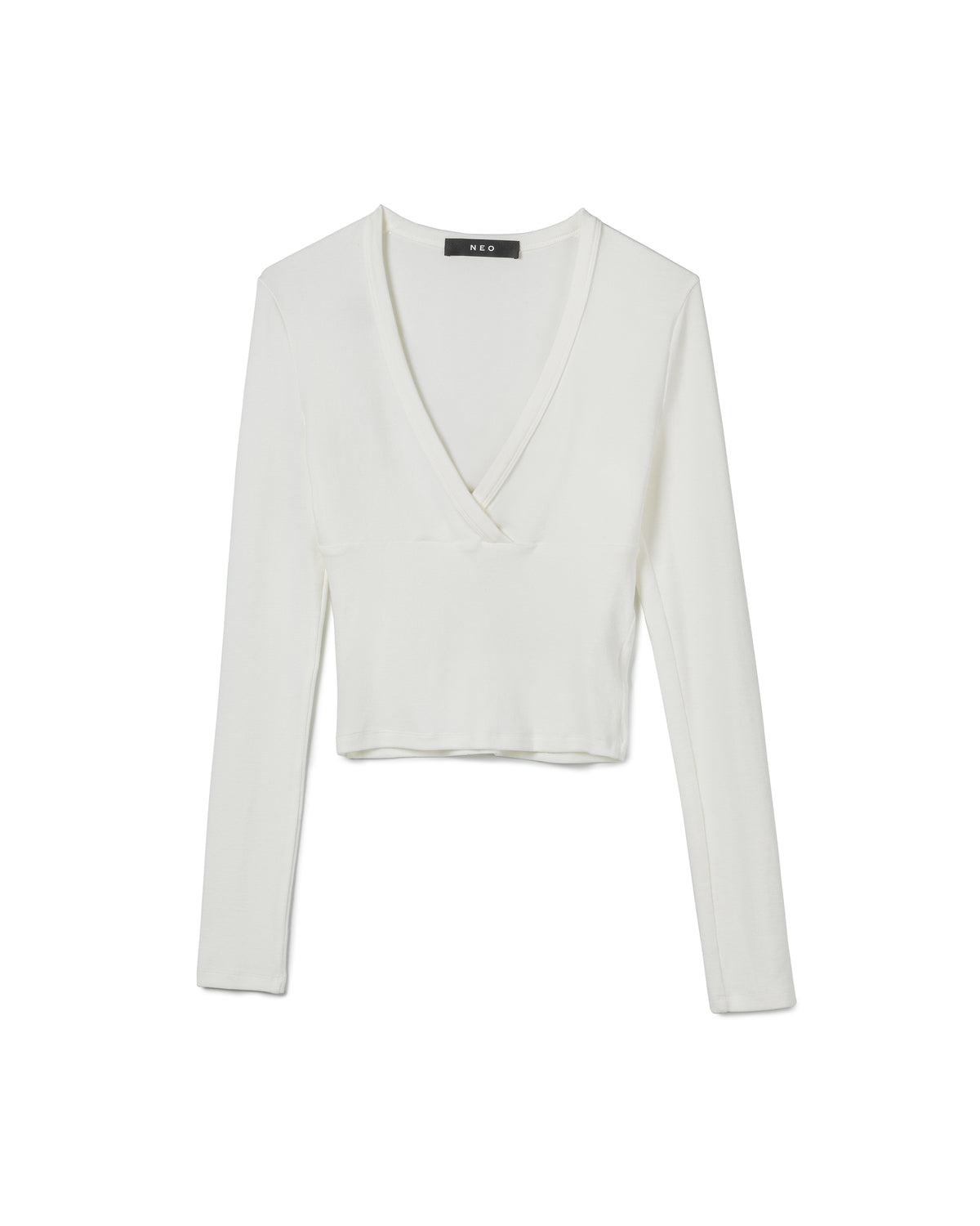 Fitted V-neck Ribbed Top