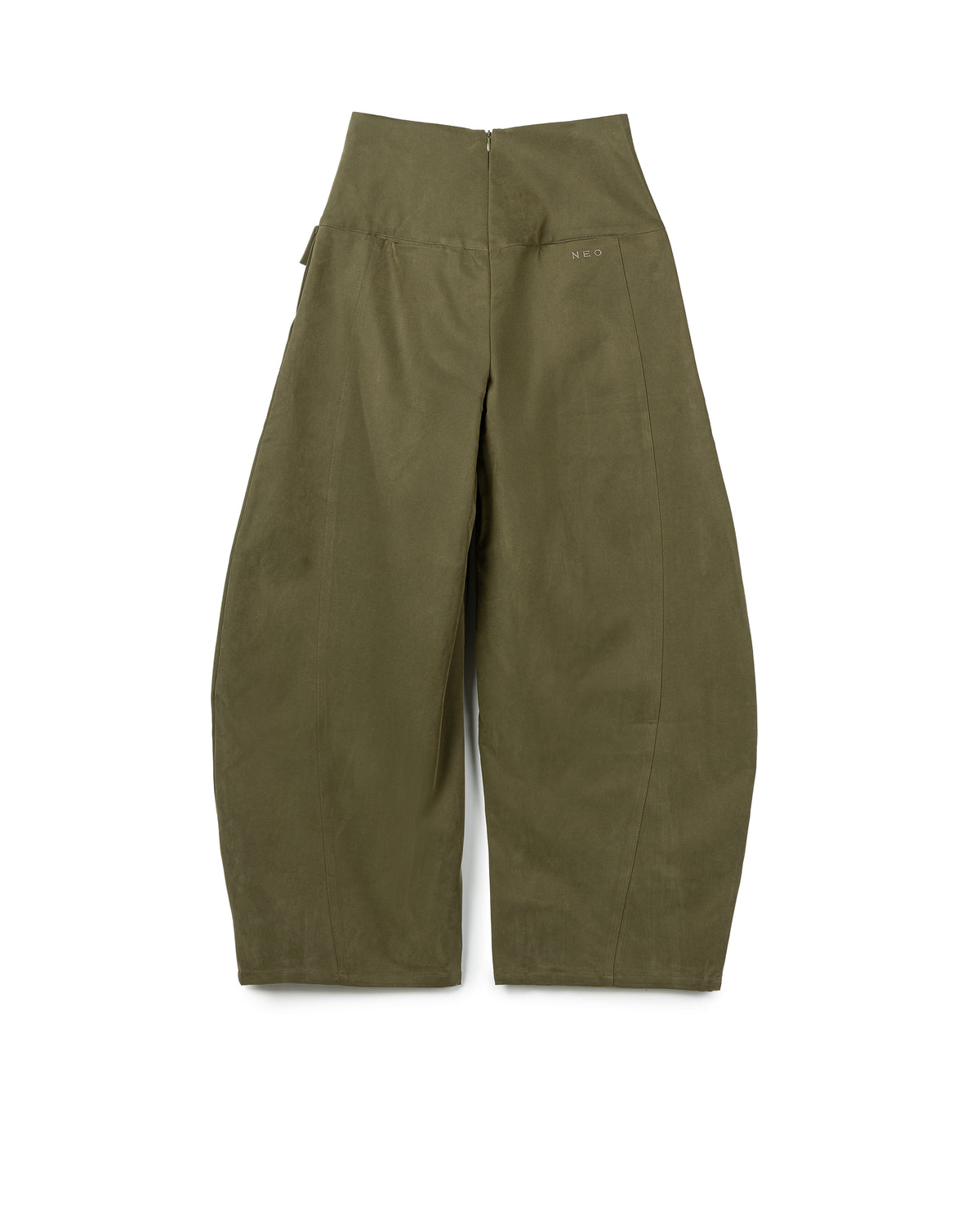 N E O Button flap barrel leg trousers
