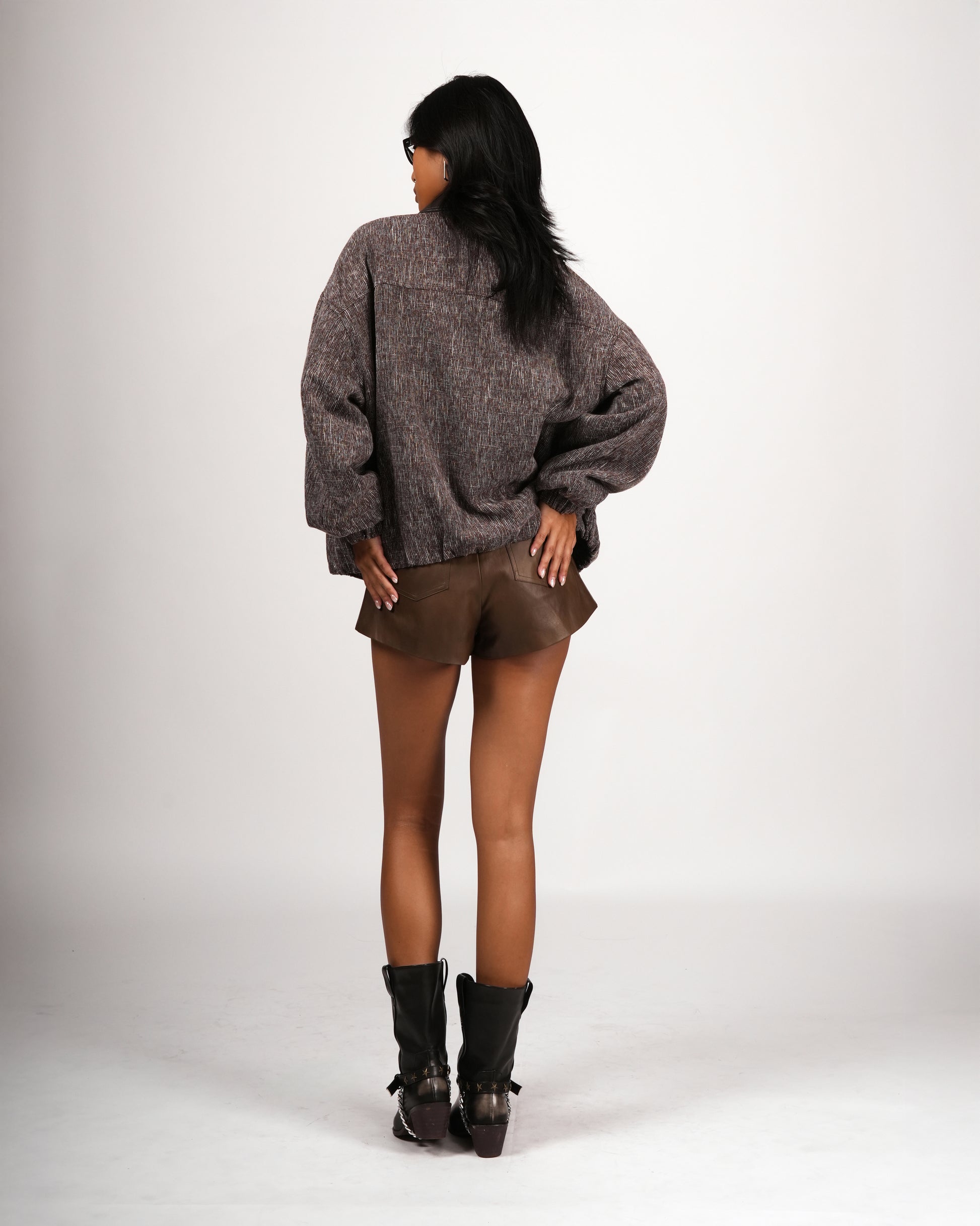 Faux Leather Belted Shorts