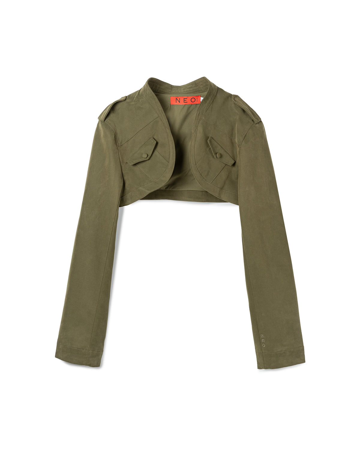 N E O Utilitarian flap-pocket cropped jacket