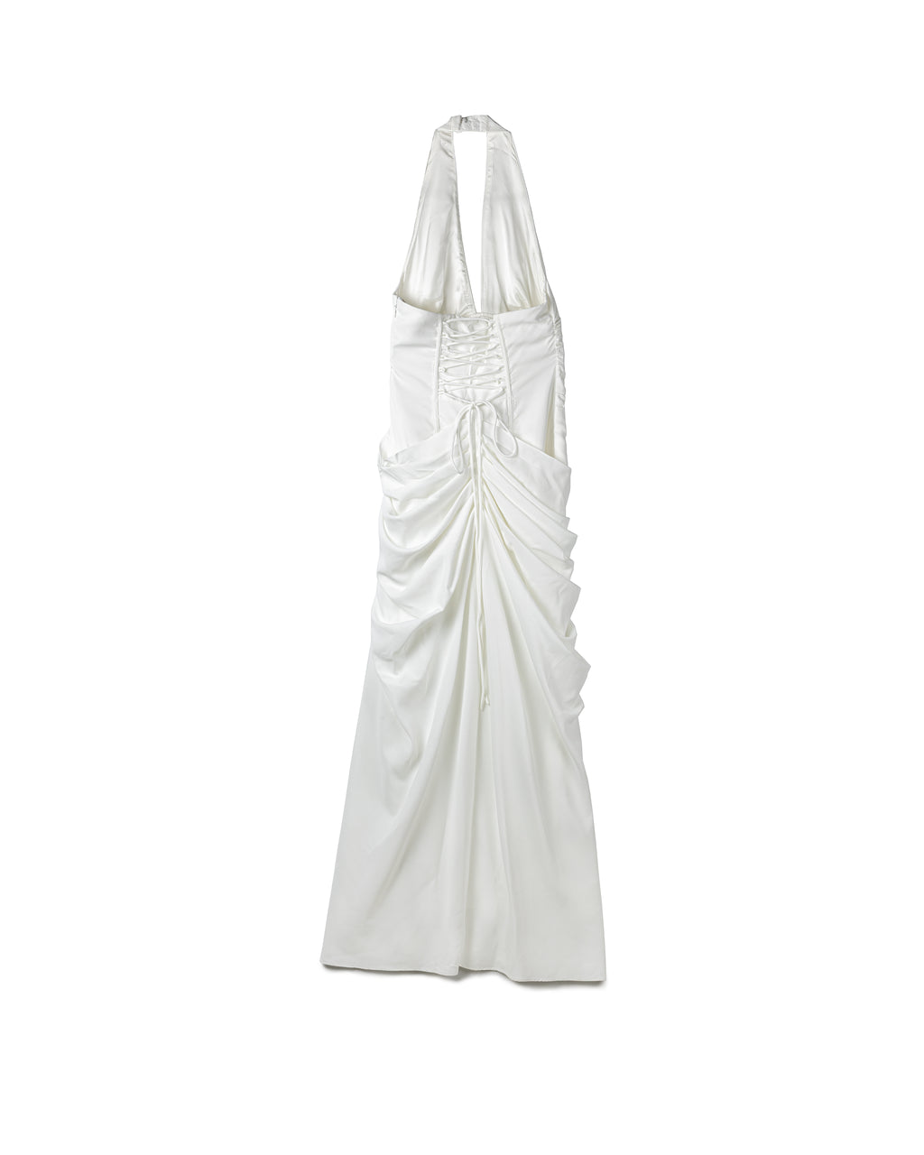 Elegant Structure Draped Halter Dress