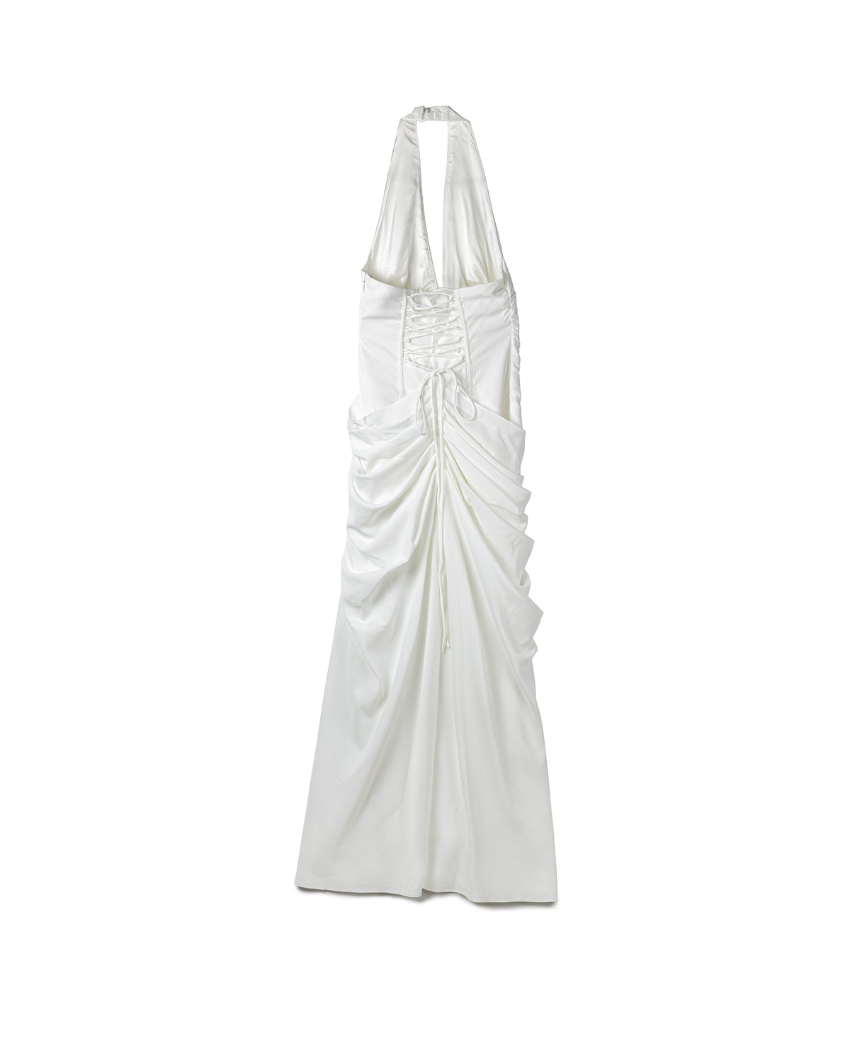 Elegant Structure Draped Halter Dress