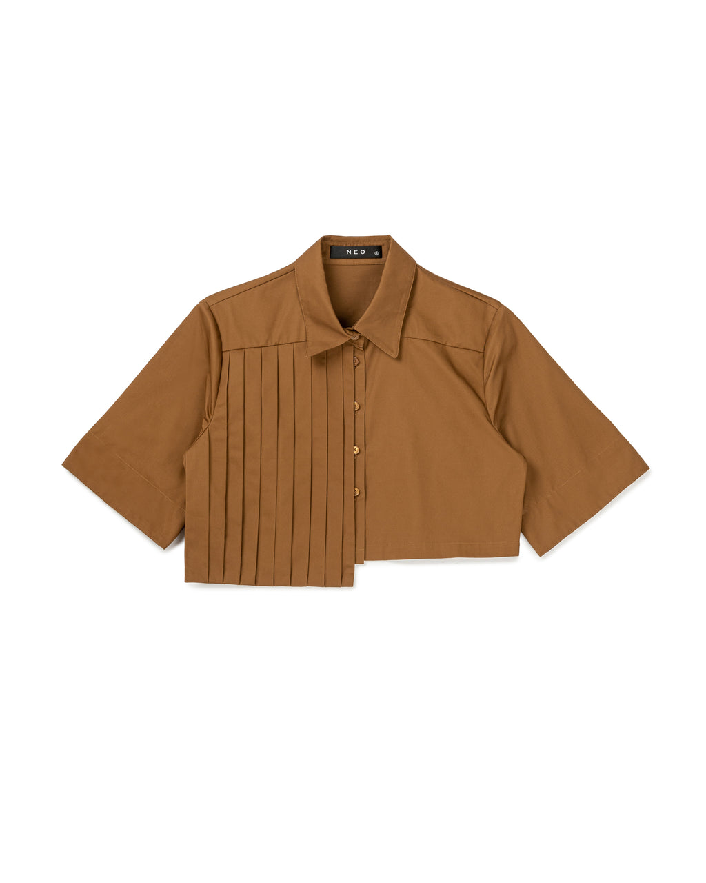 Asymmetrical Pleated Crop Top