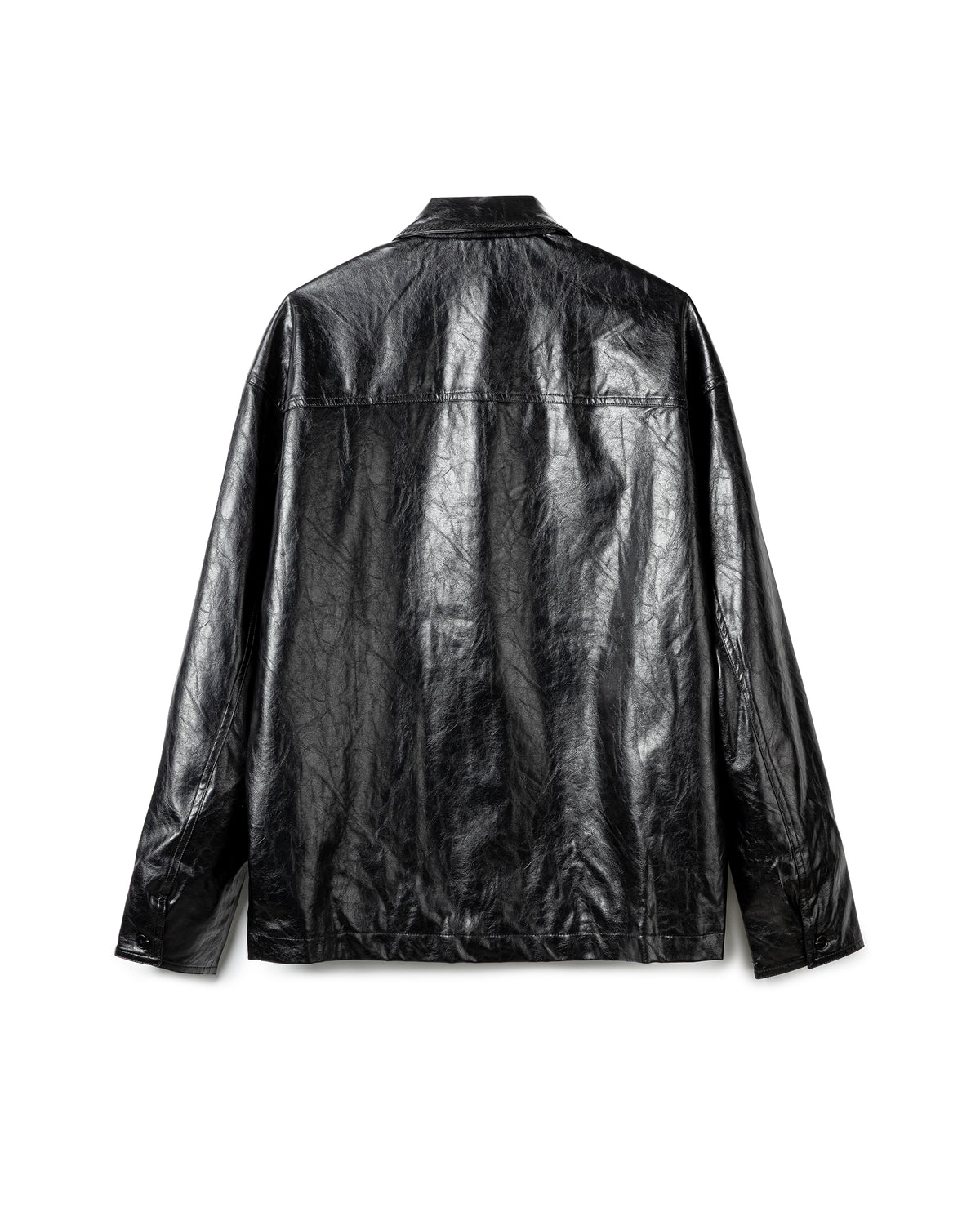 Dual Pocket Stitched Leather Jacket