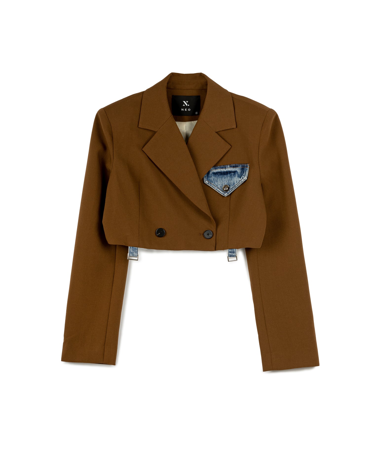 Suit Blazer With Denim Elements