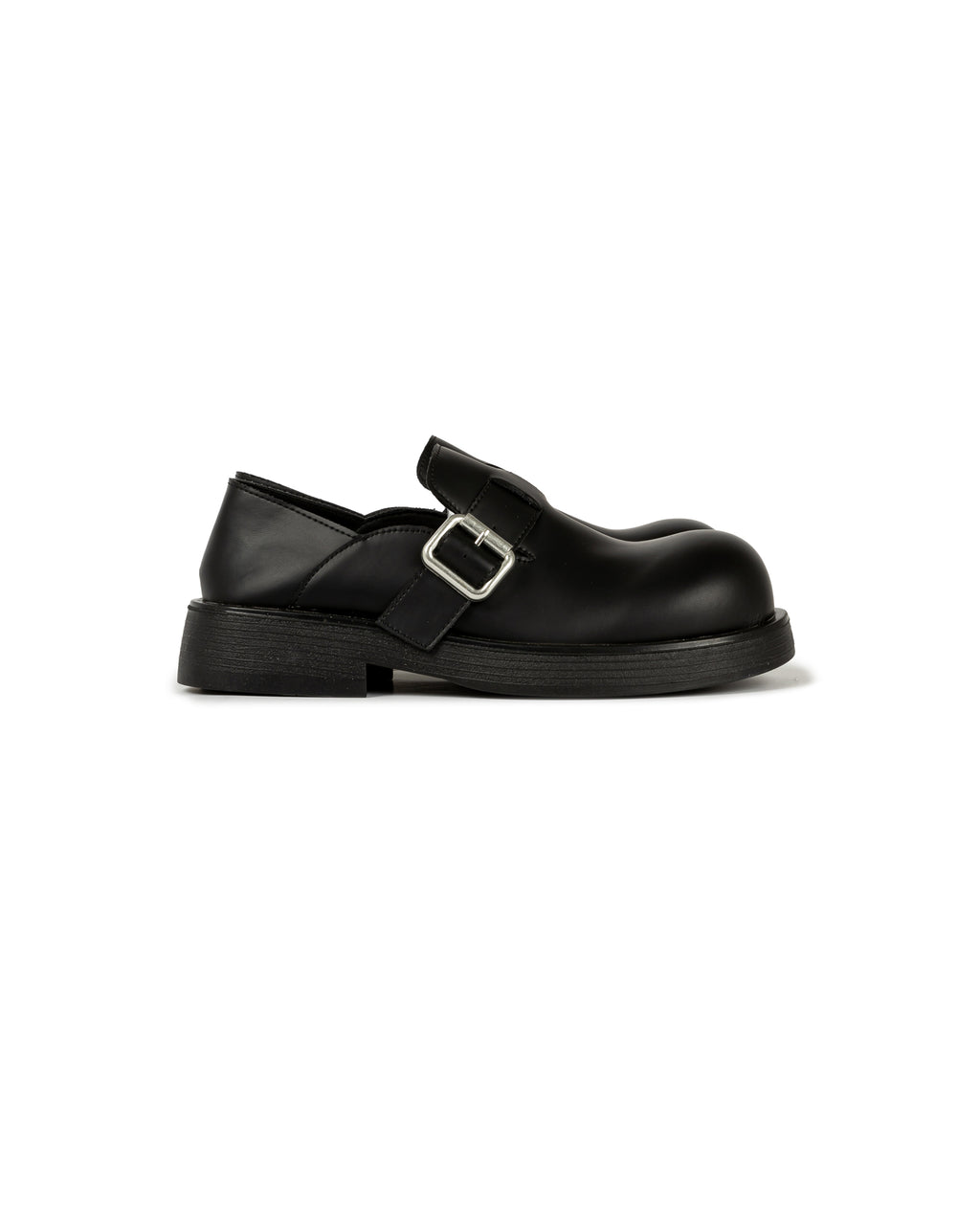 Round Toe Buckle Leather Shoe