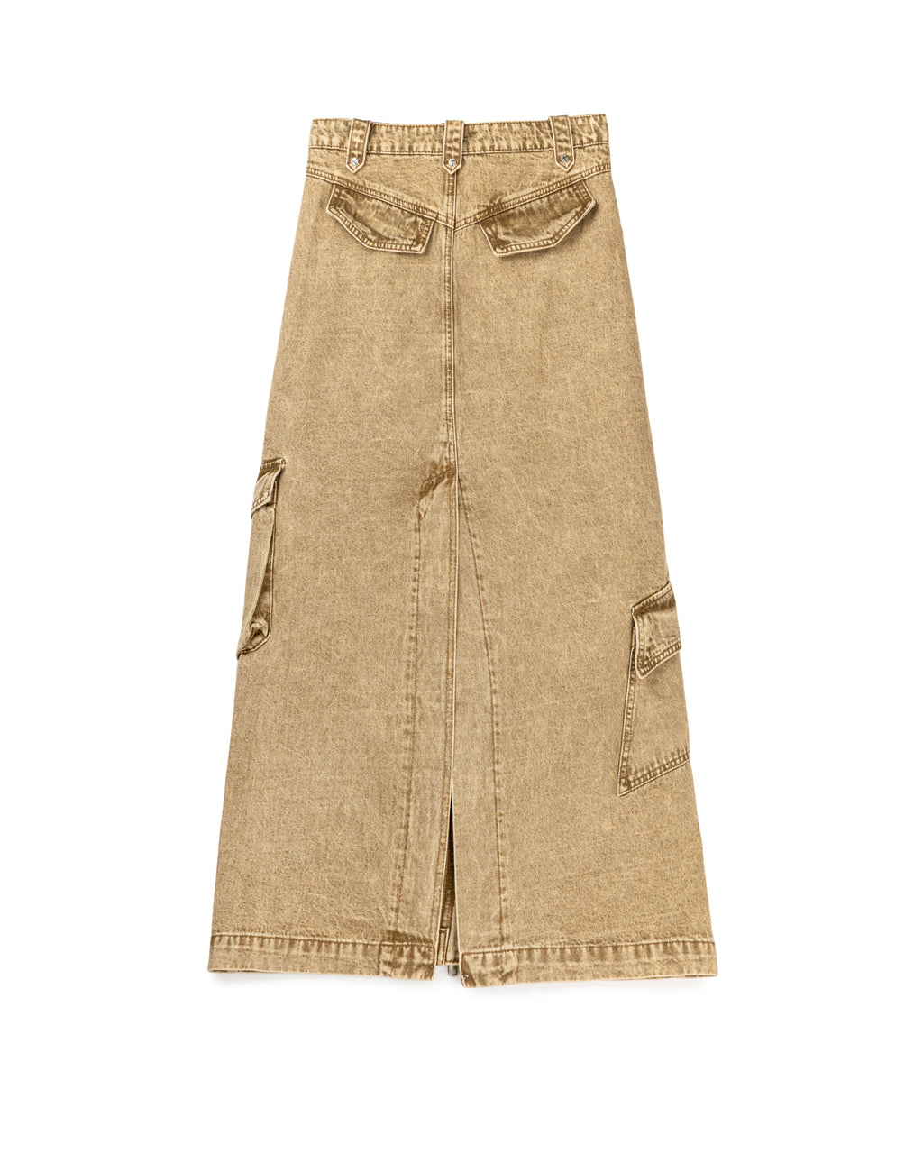 Frayed Denim Big Pocket Skirt